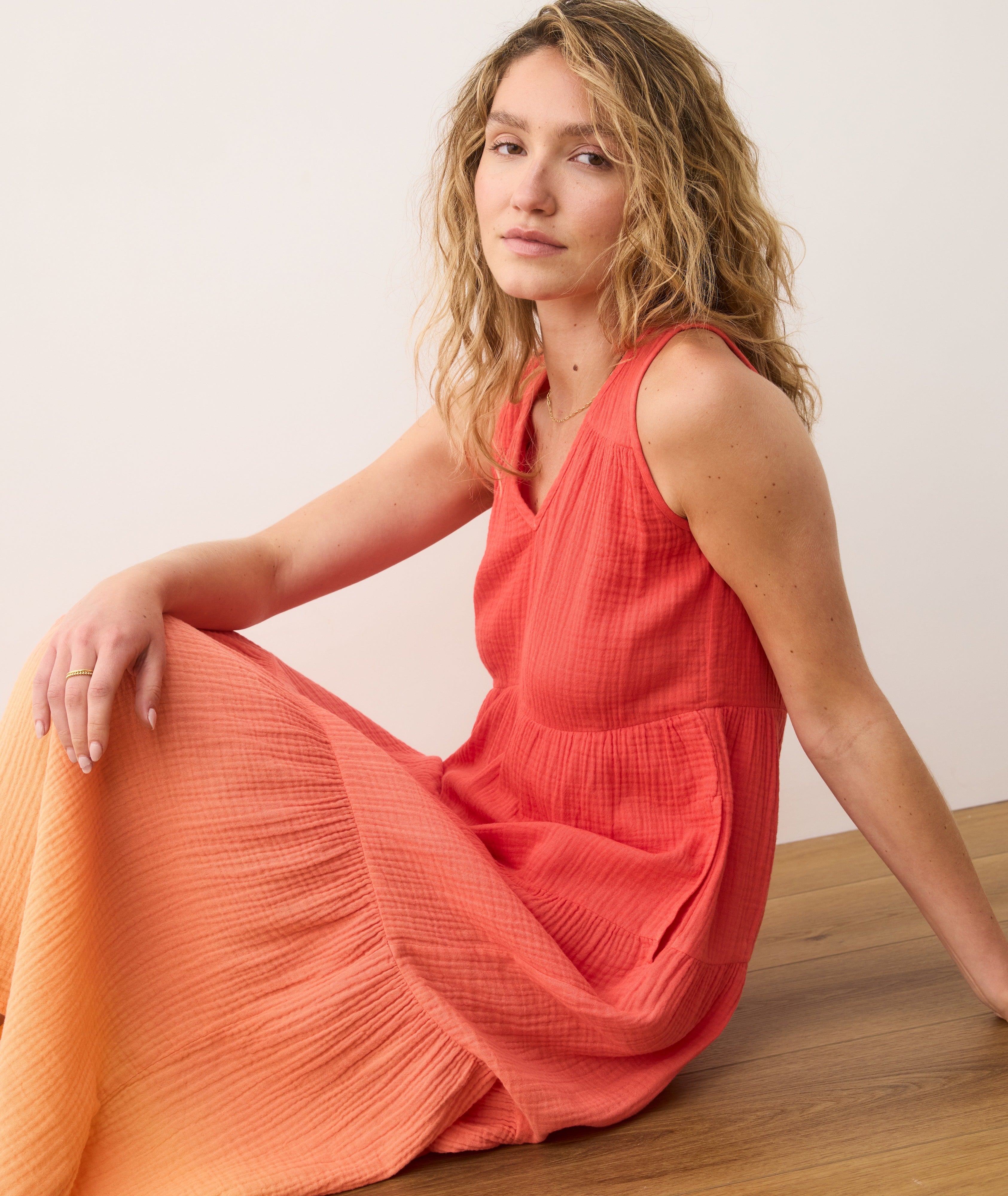 Marine Layer Women's Corinne Sleeveless Double Cloth Cotton Maxi Dress - Red - Maxi Dresses Marine Layer Women's Corinne Sleeveless Double Cloth Cotton Maxi Dress - Red - Maxi Dresses