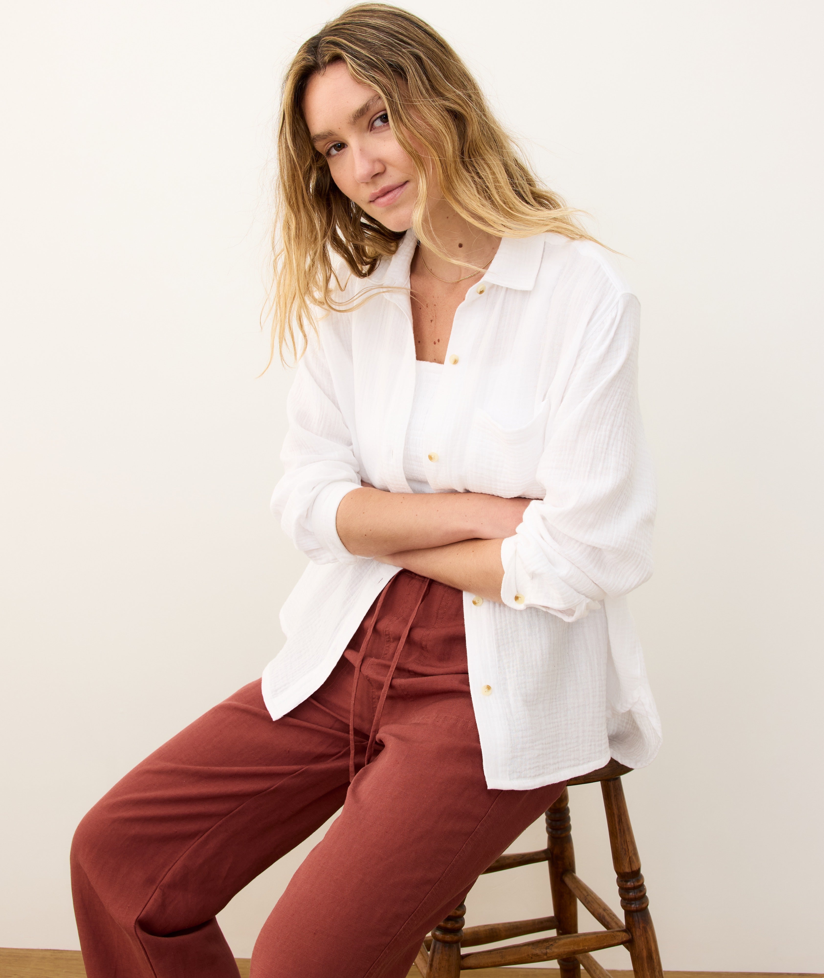 Jane Relaxed Double Cloth Shirt