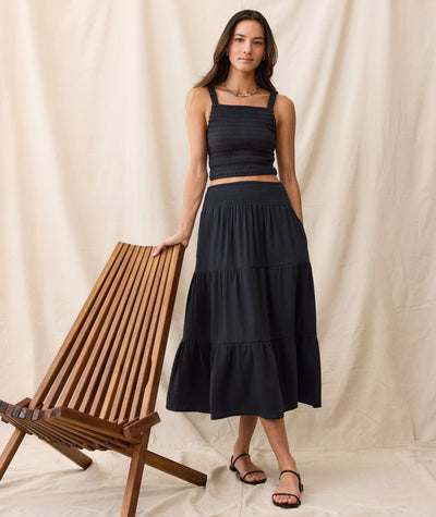 Corinne Double Cloth Maxi Skirt
