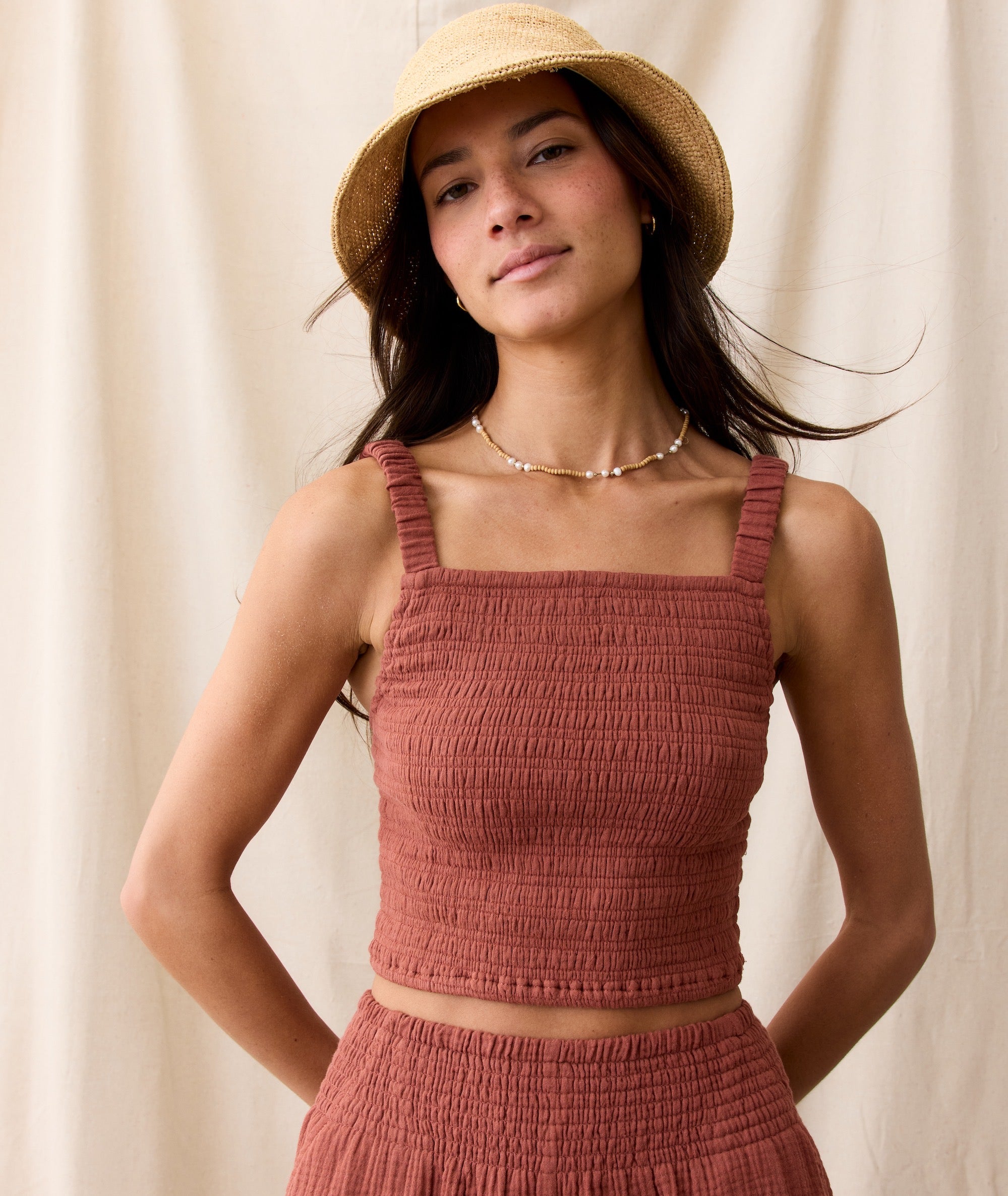 Marine Layer Women's Lila Double Cloth Tank Rust / Extra Large Marine Layer Women's Lila Double Cloth Tank Rust / Extra Large