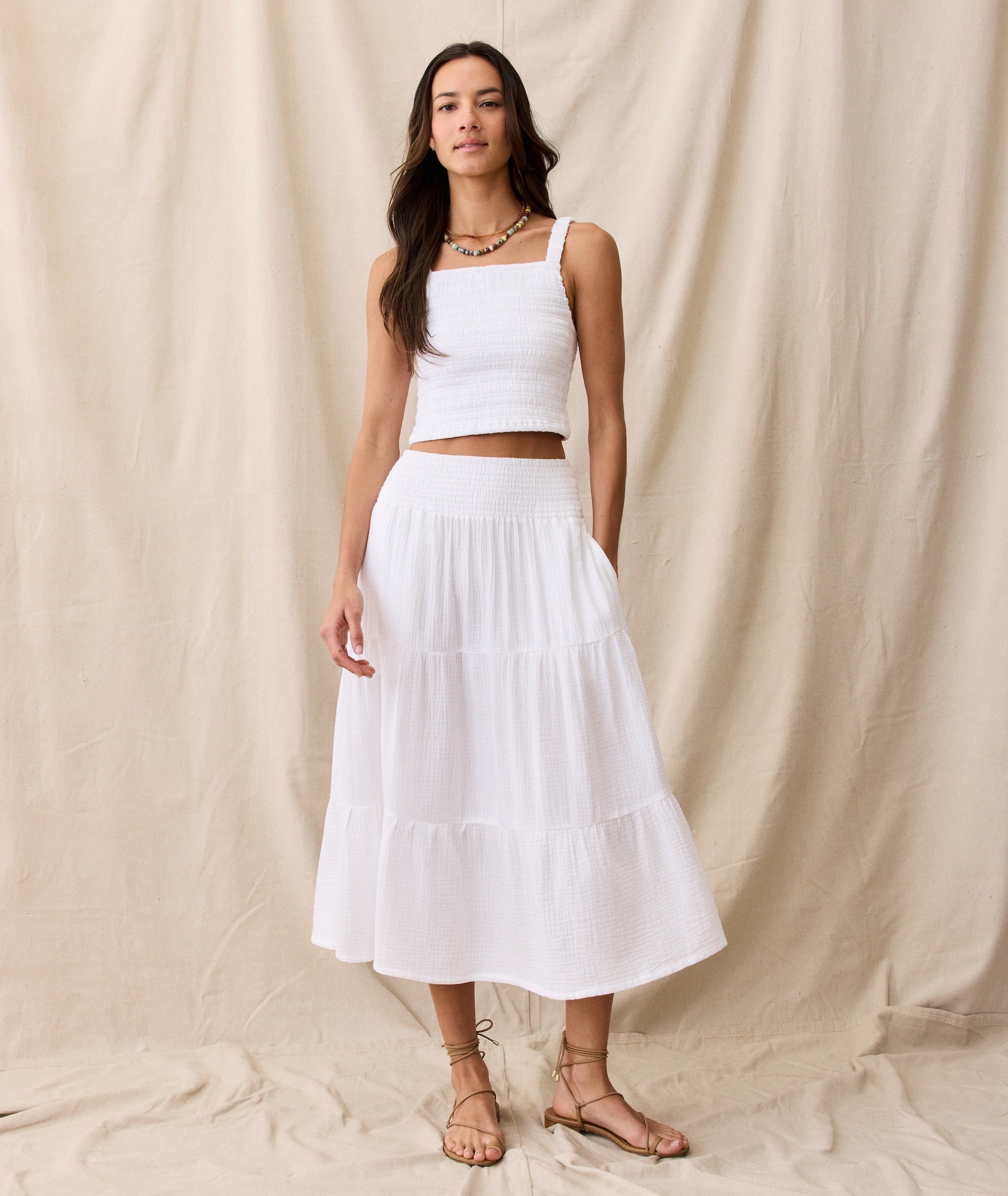 Corinne Double Cloth Maxi Skirt