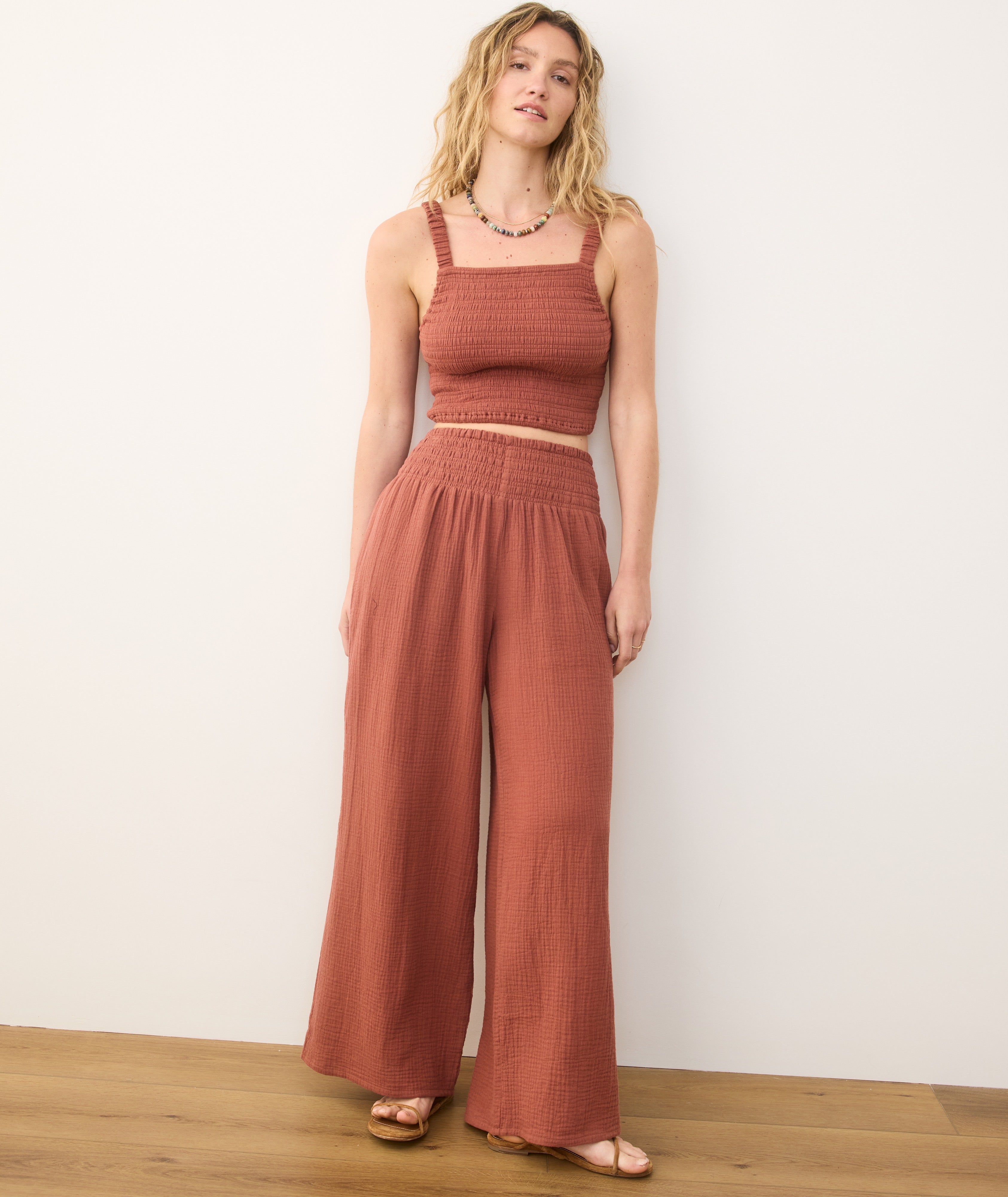 Sophia Double Cloth Palazzo Pant