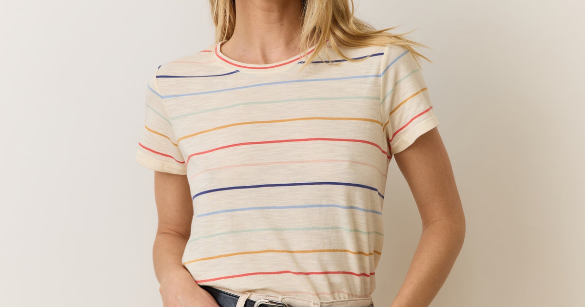 Gold Sun Print Swing Crew Tee