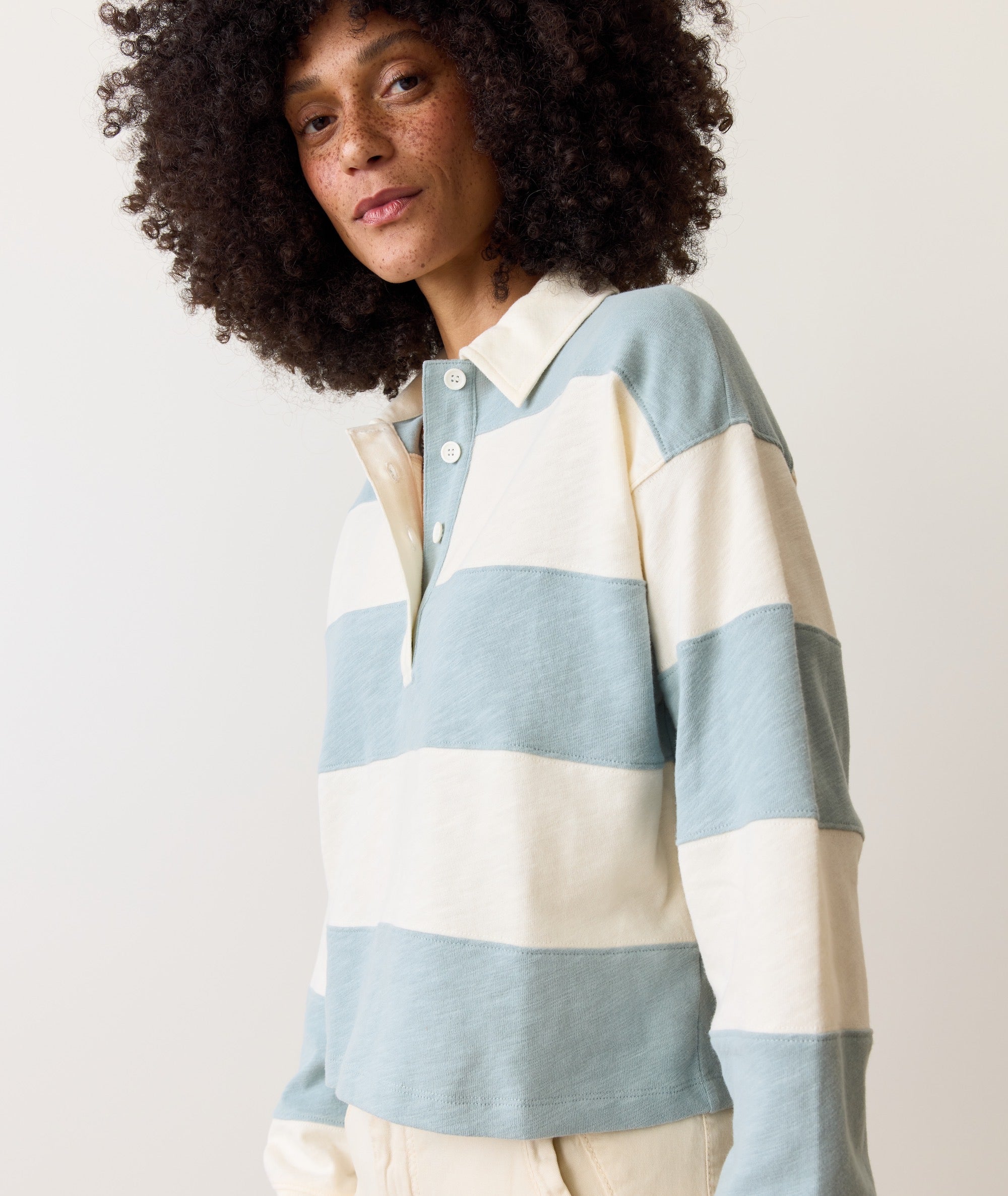 Structure Rugby Polo Rugby Crop Polo – Marine Layer