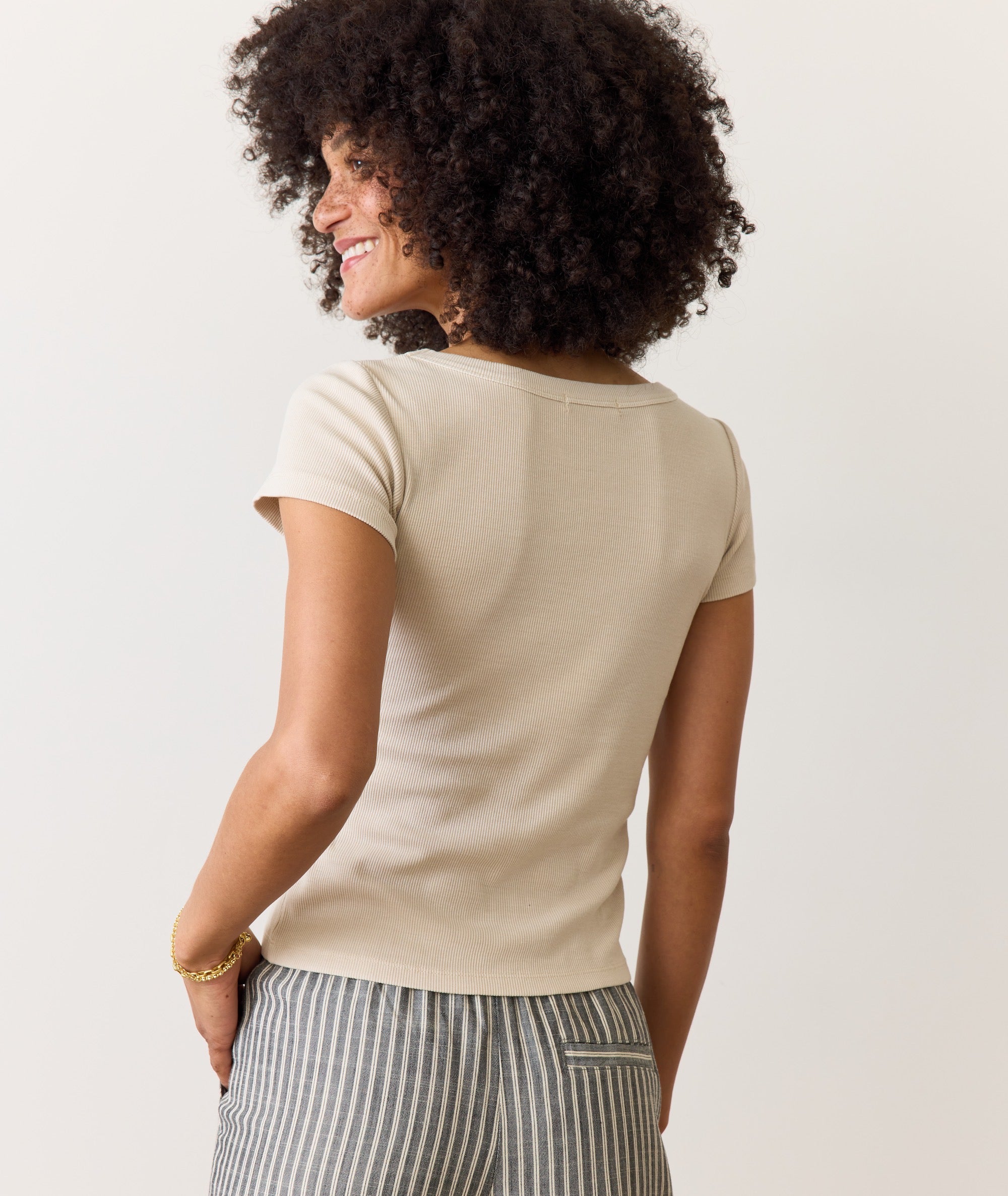 Lexi Rib Sun-In Scoop Tee