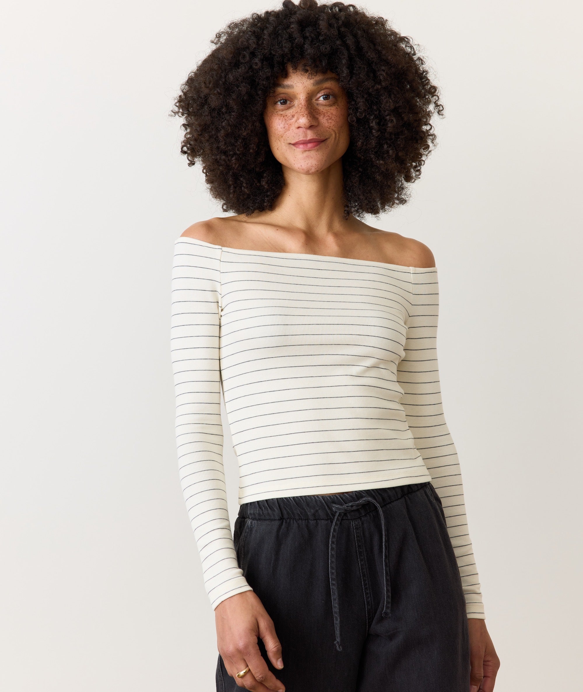 Lexi Rib Sun-In Off the Shoulder Top