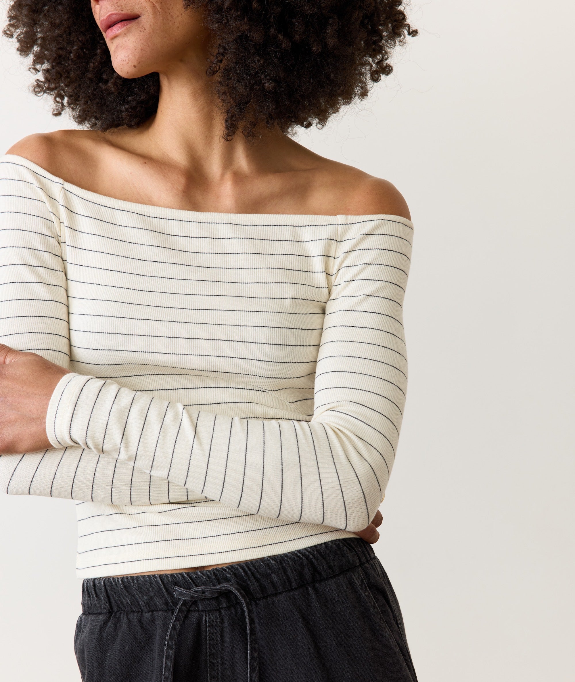 Lexi Rib Sun-In Off the Shoulder Top