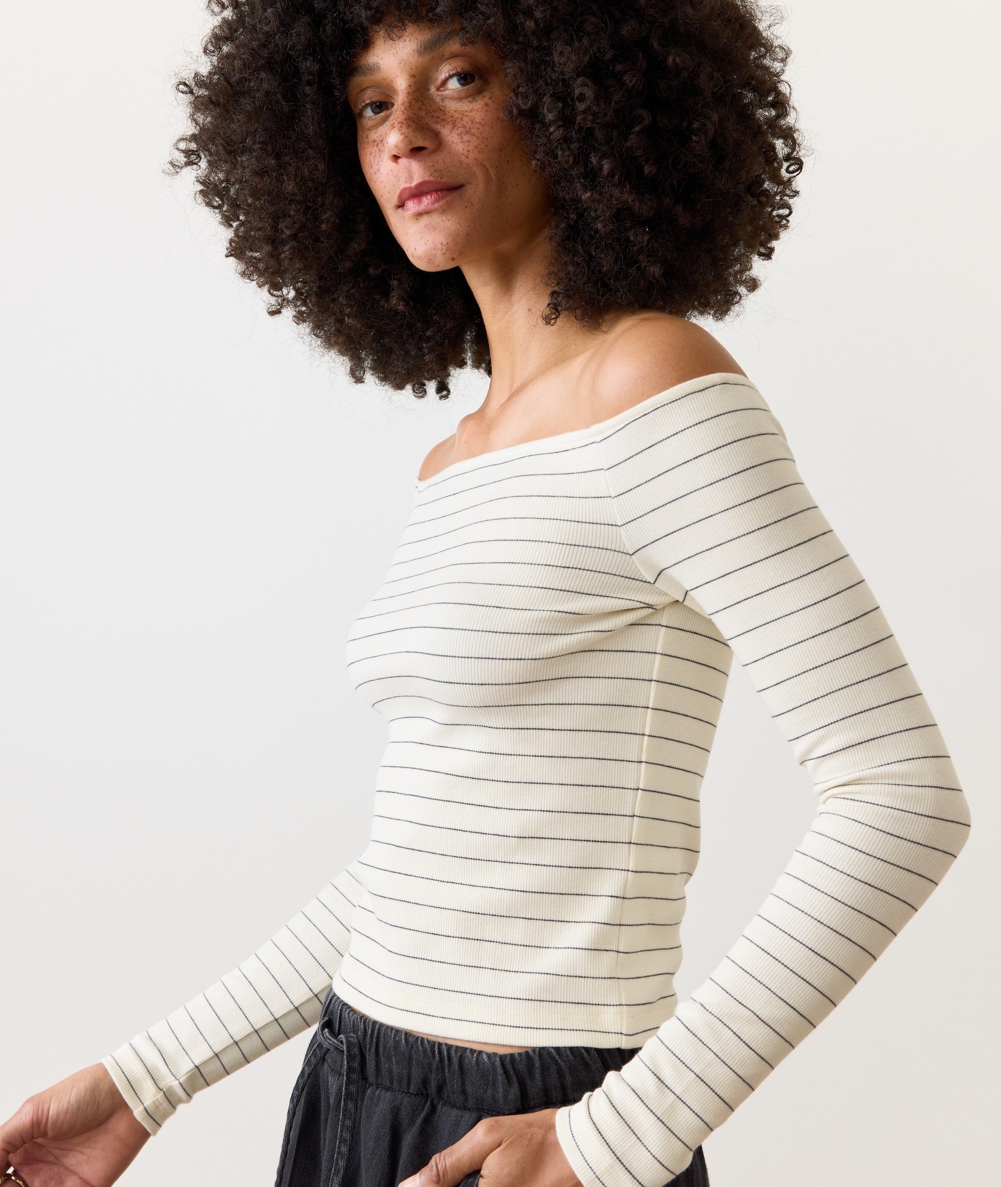 Lexi Rib Sun-In Off the Shoulder Top