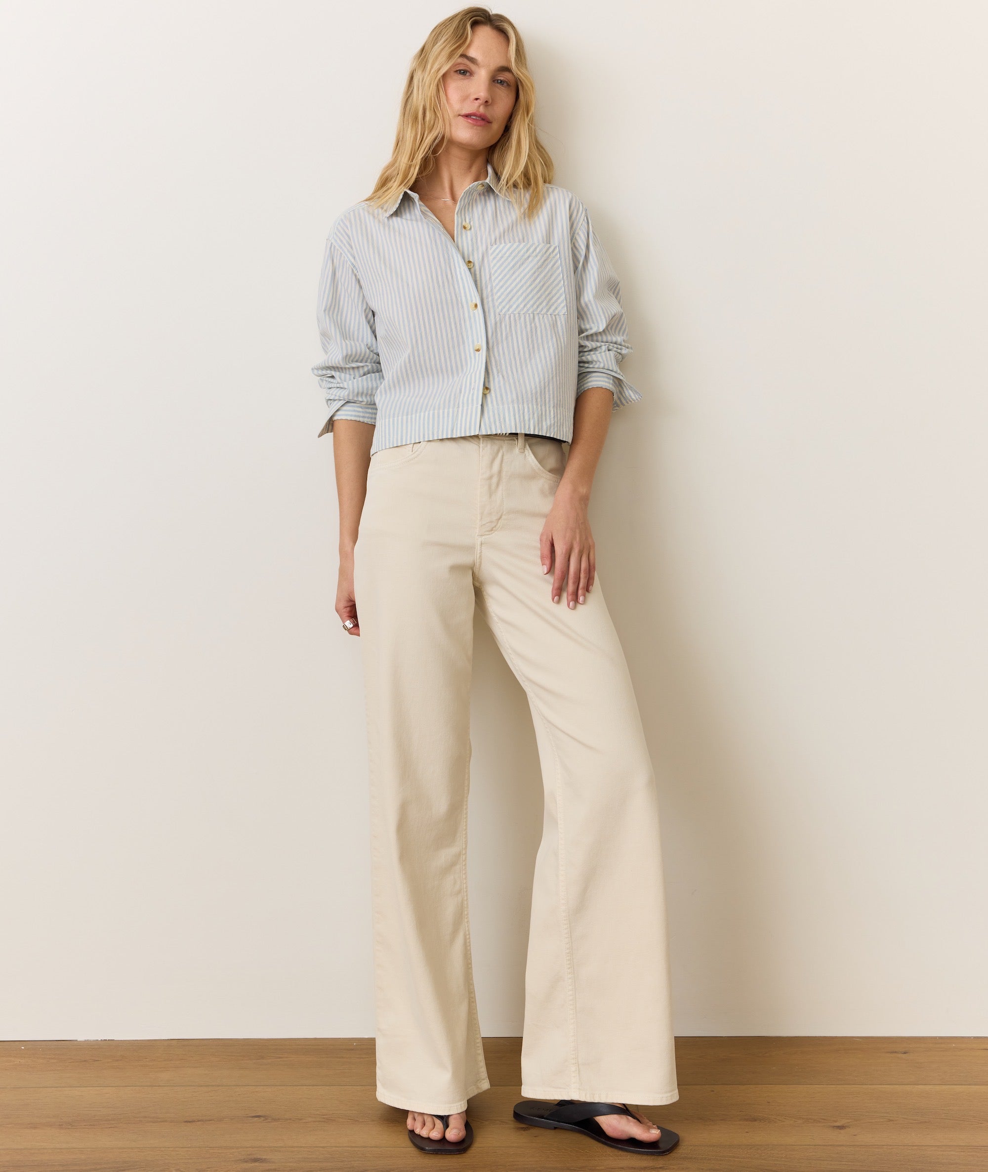 Mia Cropped Shirt in Cali Poplin