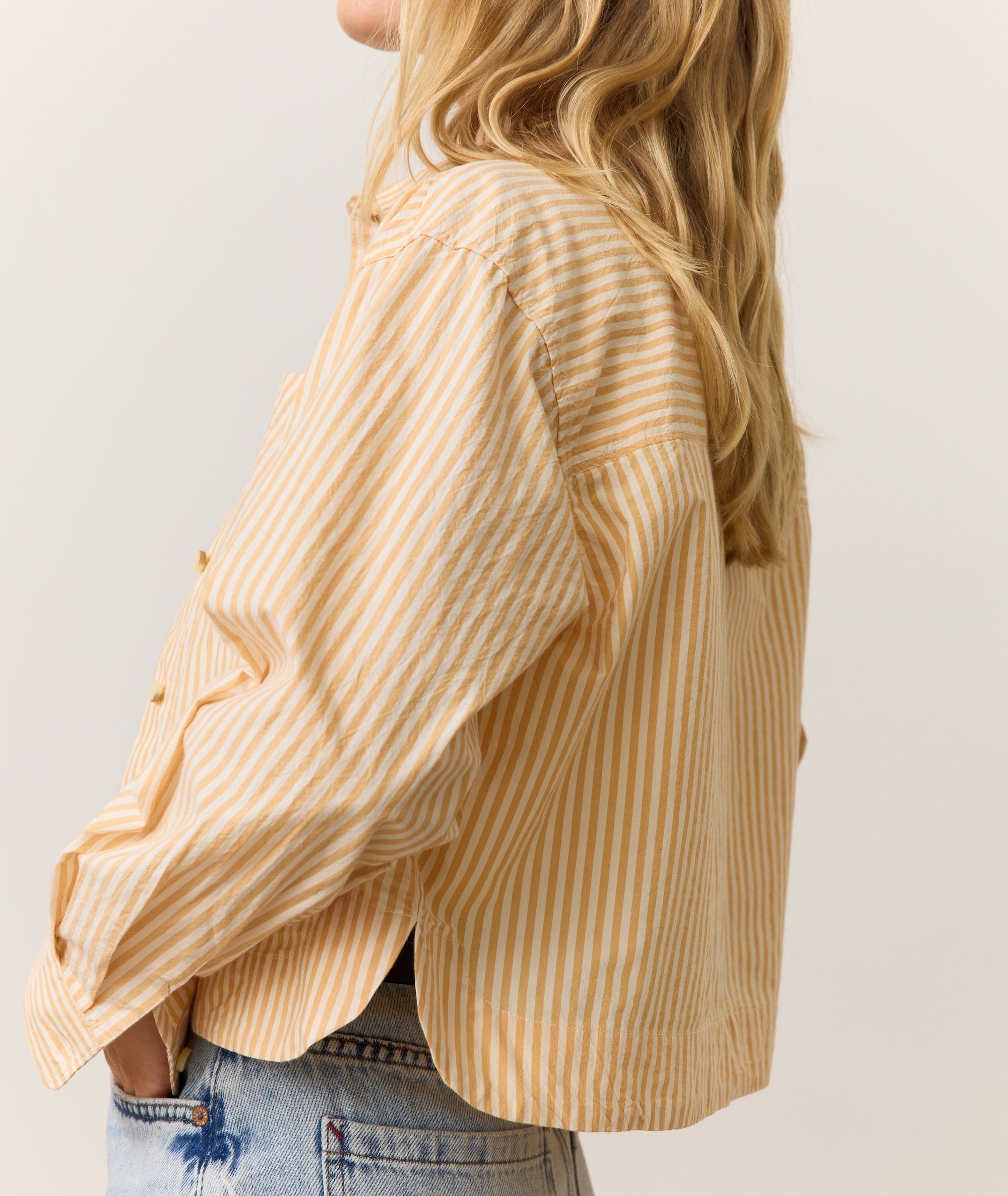 Mia Cropped Shirt in Cali Poplin