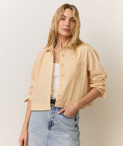 Mia Cropped Shirt in Cali Poplin