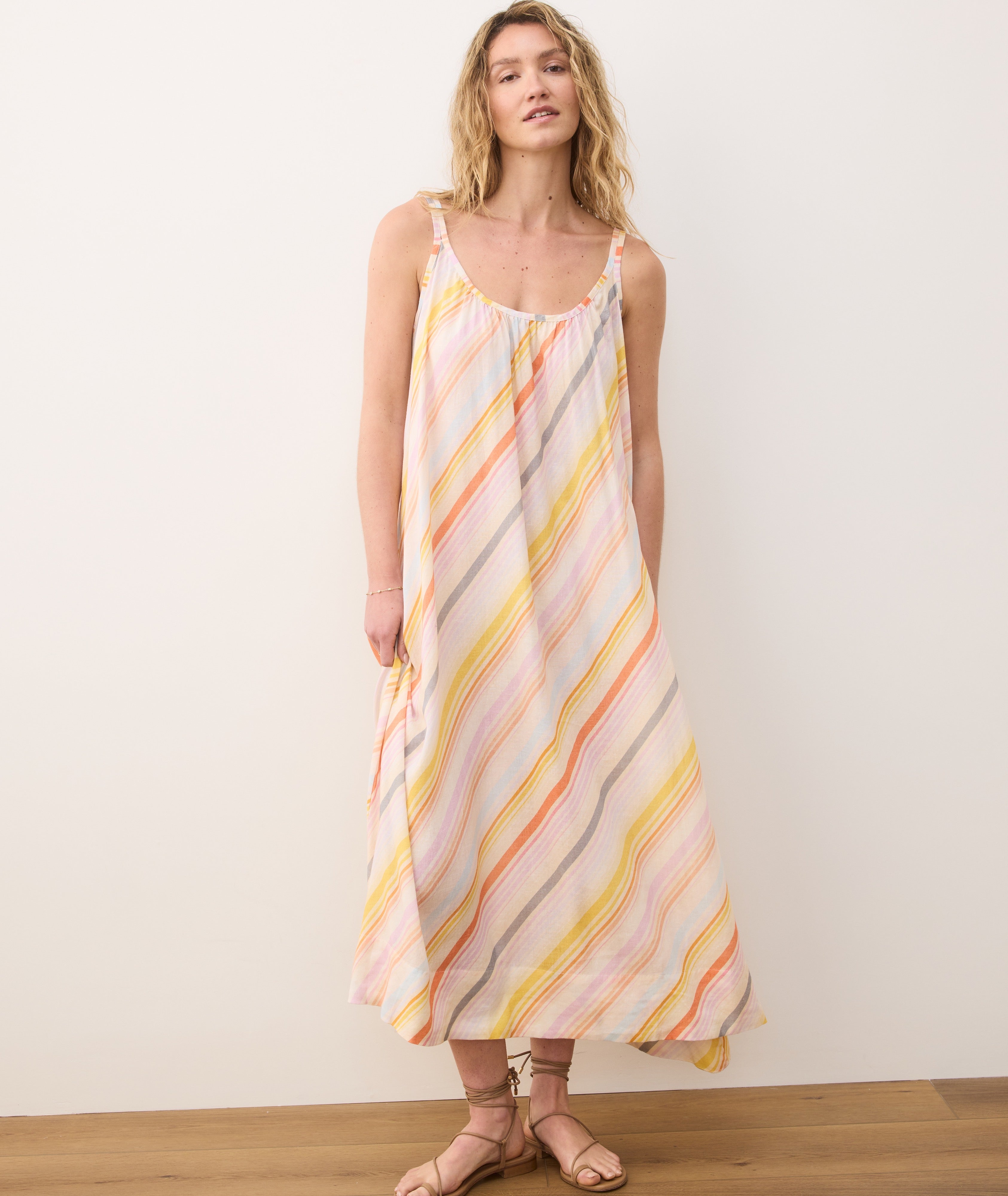 marine layer dress Women's Millie Relaxed Maxi Dress | Multi Diagonal Stripe
