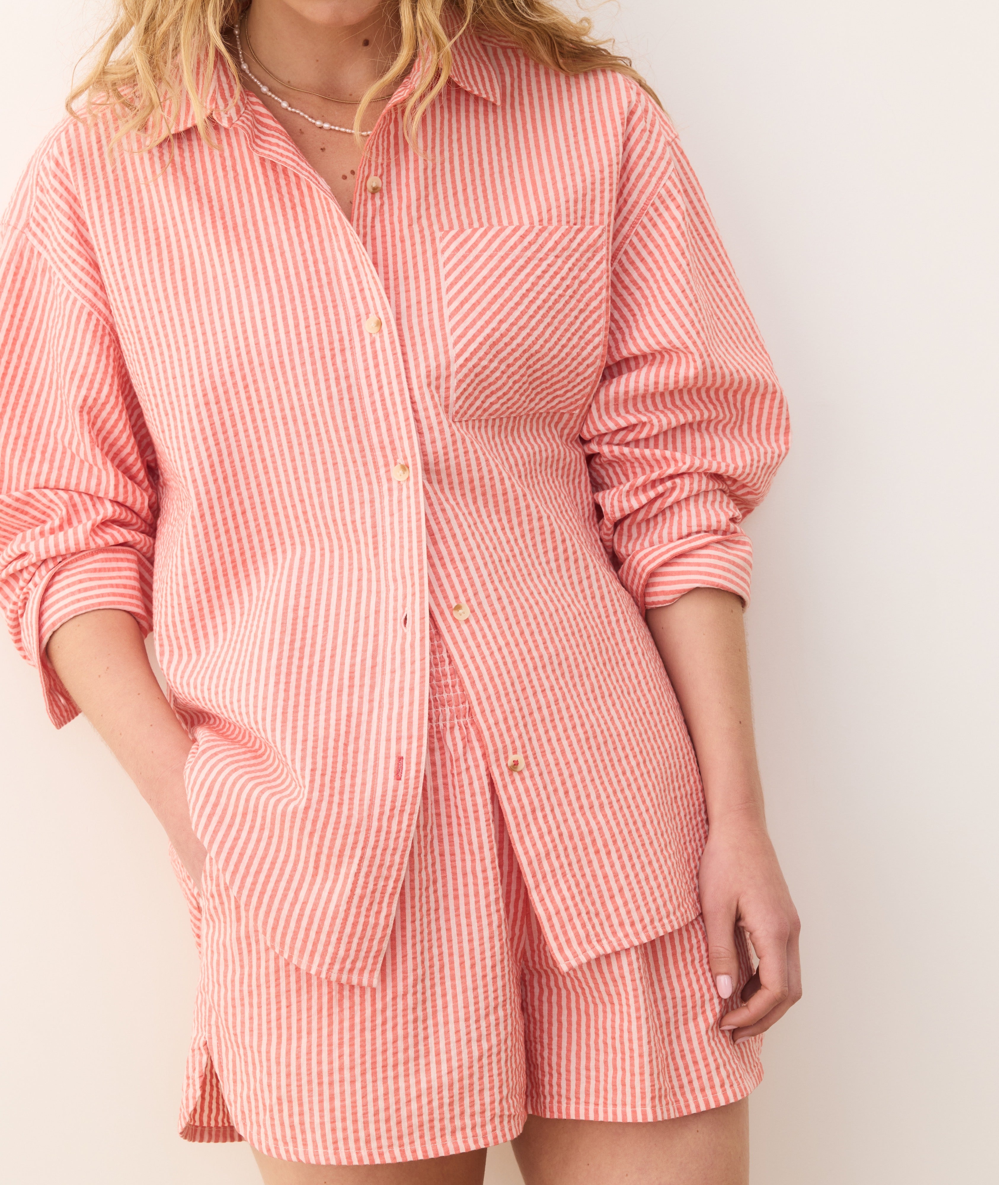 Gracey Oversized Seersucker Shirt