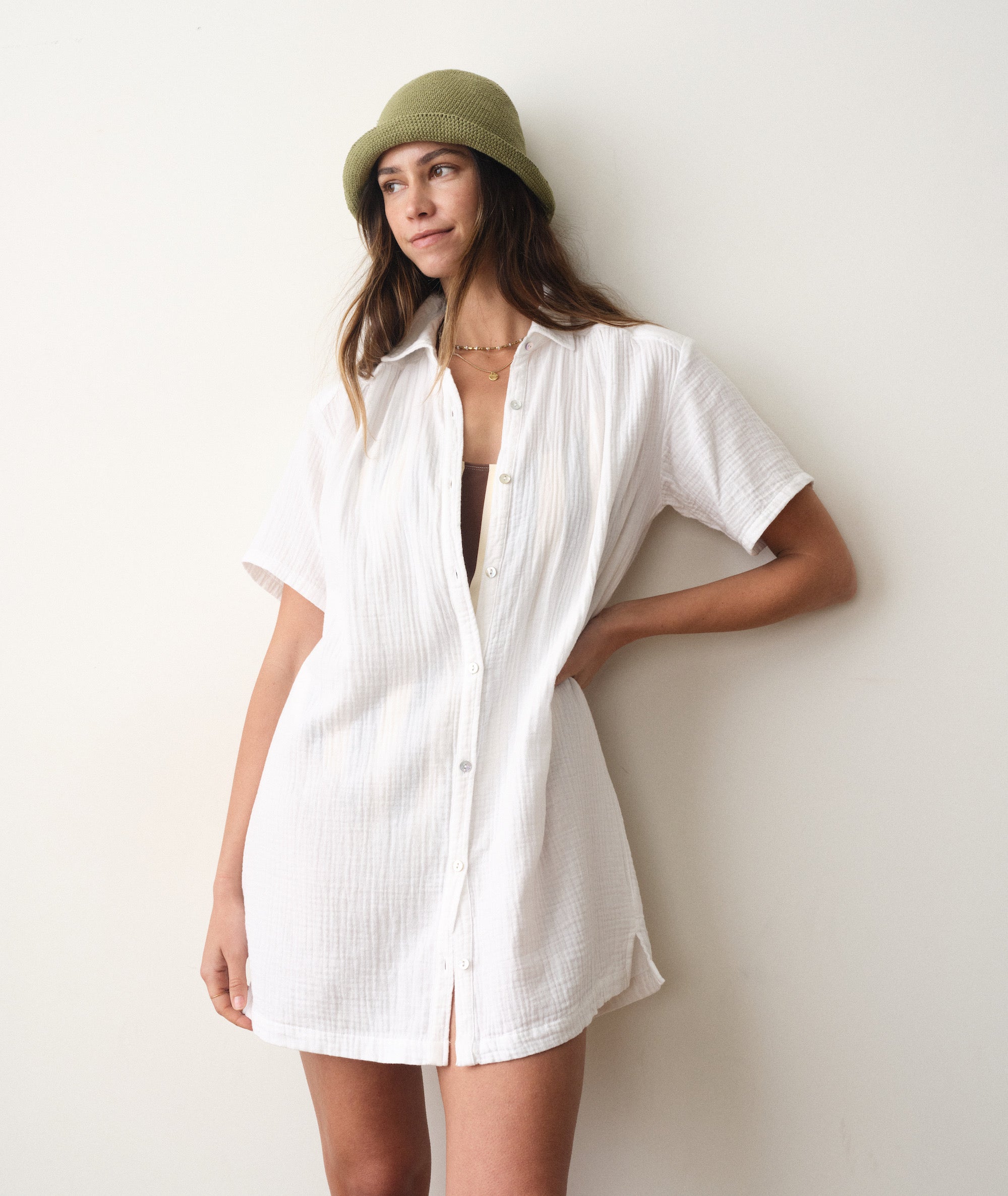 Women's Luna Beach Coverup | White | Large by Marine Layer Women's Luna Beach Coverup | White | Large by Marine Layer