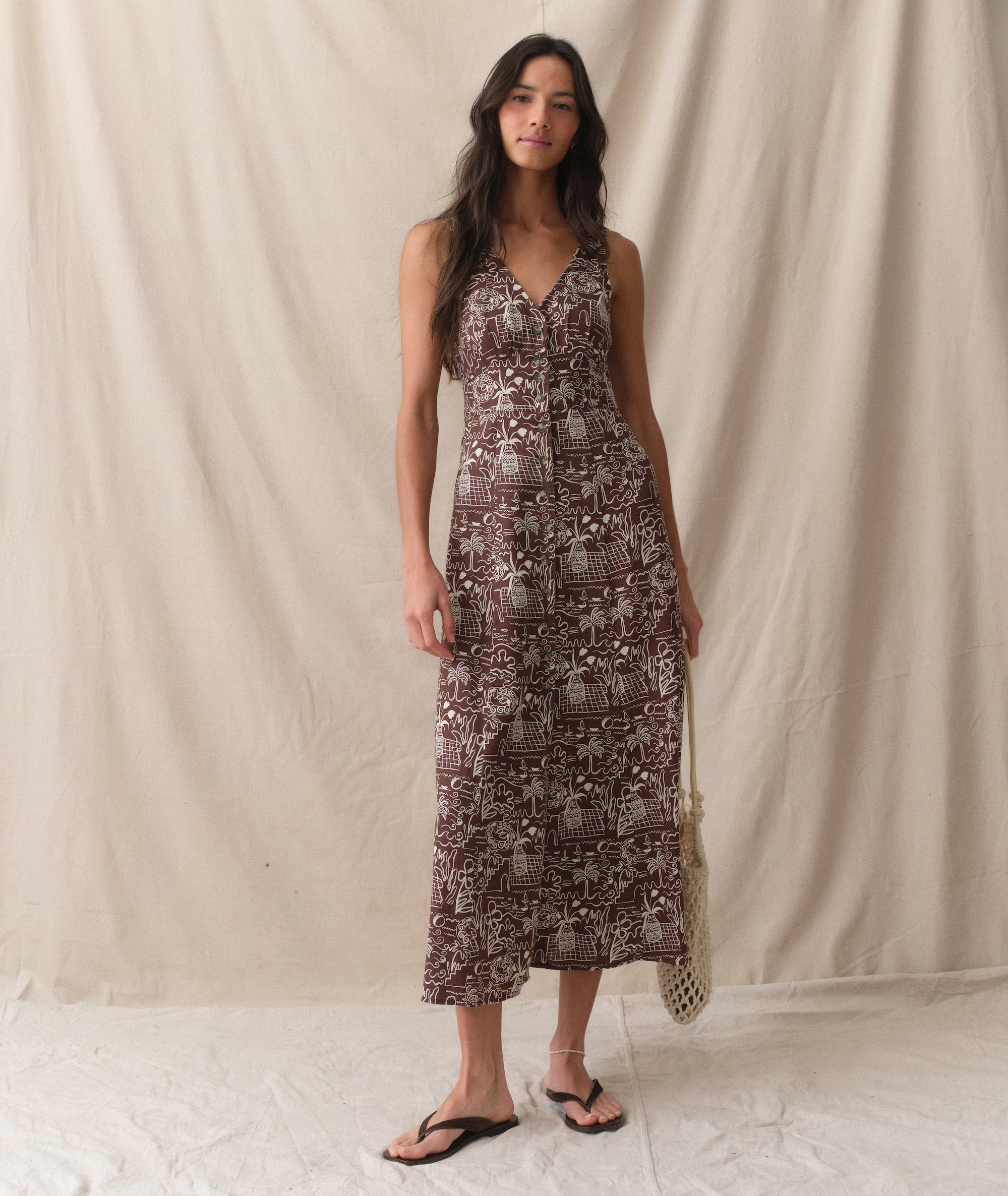 marine layer maxi dress Corinne Sleeveless Organic Cotton Gauze Maxi Dress in Pink