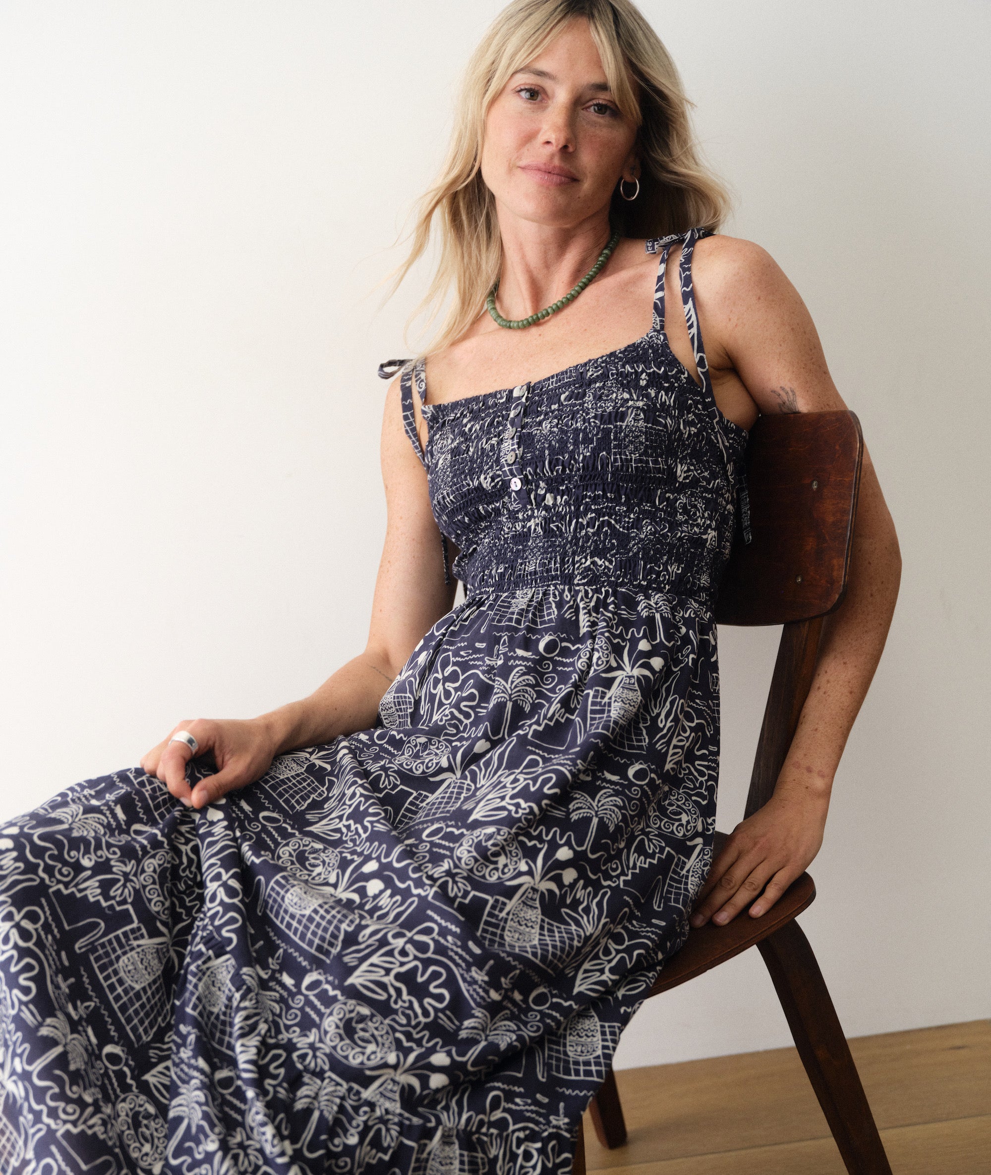 marine layer smocked tiered maxi dress Marine Layer Selene Smocked Tiered Maxi Dress - Women's