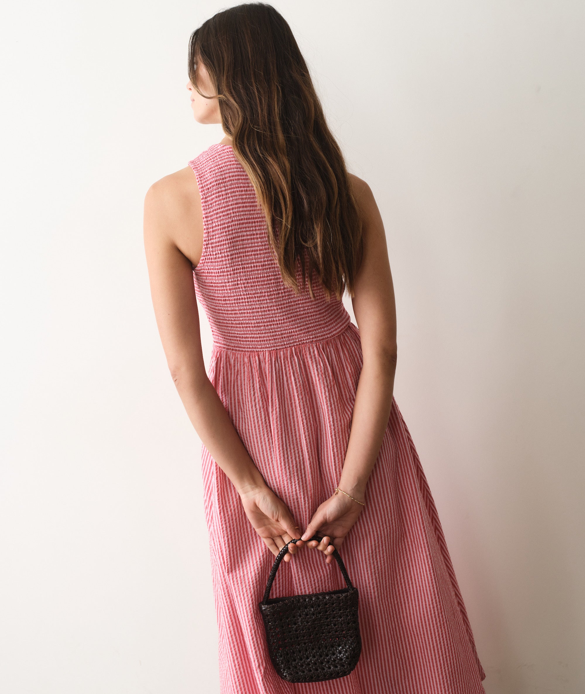 Marine Layer Darcy Seersucker Maxi Dress - Women's Pink Stripe, XS Marine Layer Darcy Seersucker Maxi Dress - Women's Pink Stripe, XS