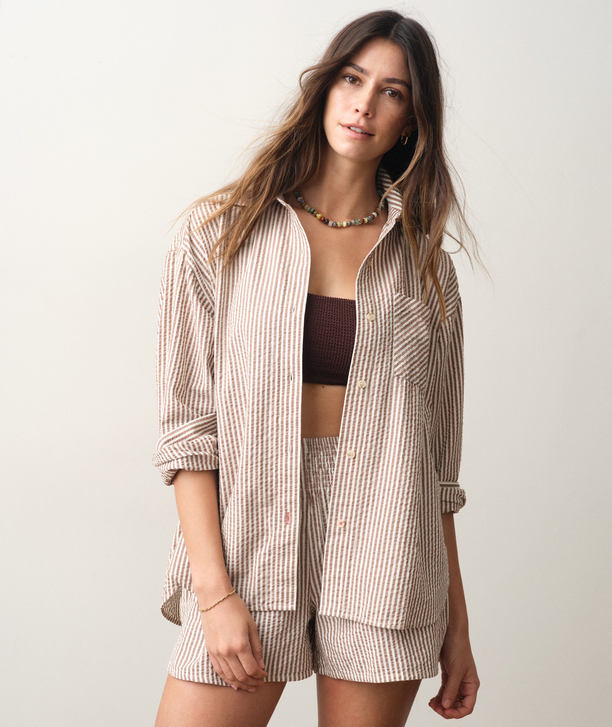 Gracey Oversized Seersucker Shirt
