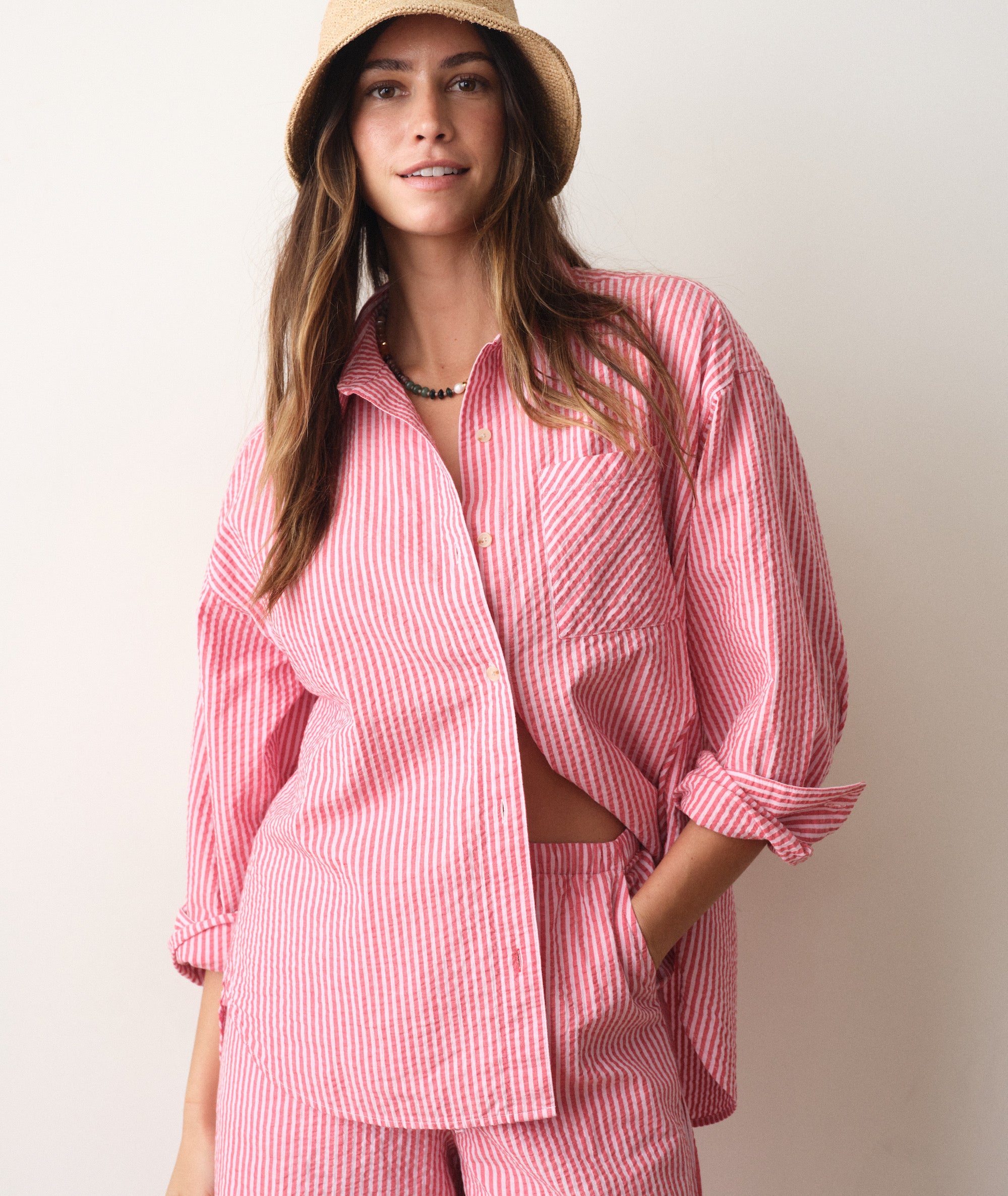 Gracey Oversized Seersucker Shirt