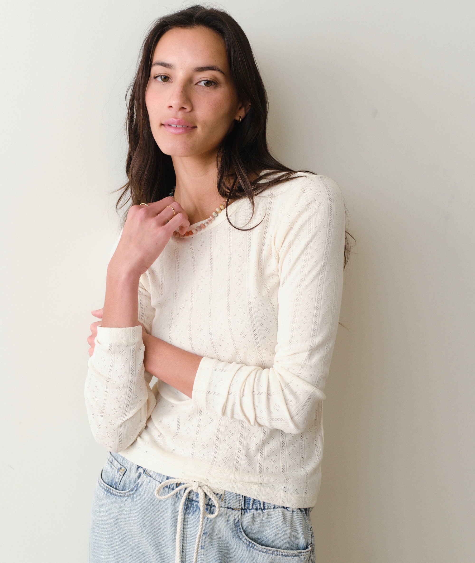 Lexi Pointelle Long Sleeve Tee