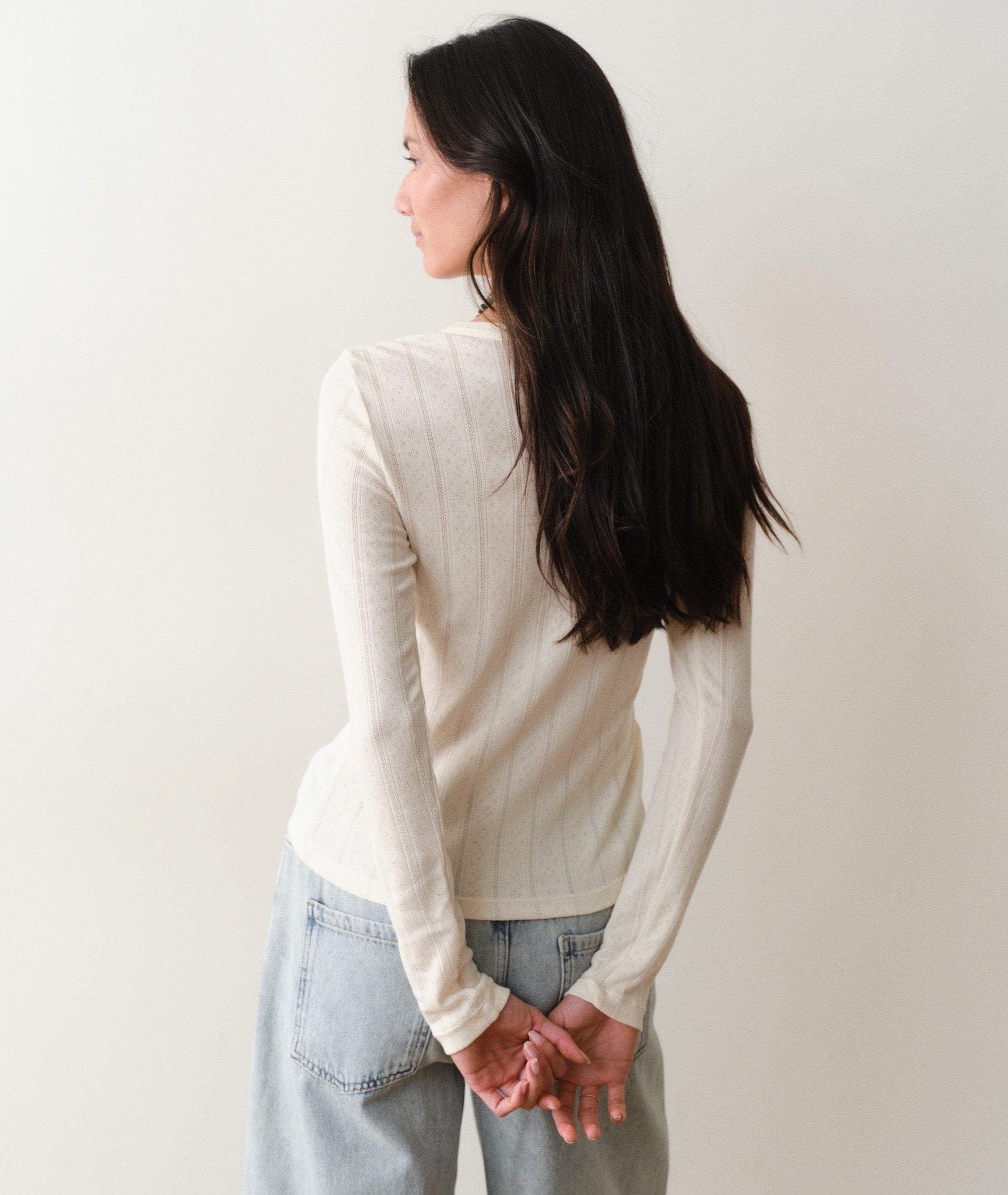 Lexi Pointelle Long Sleeve Tee