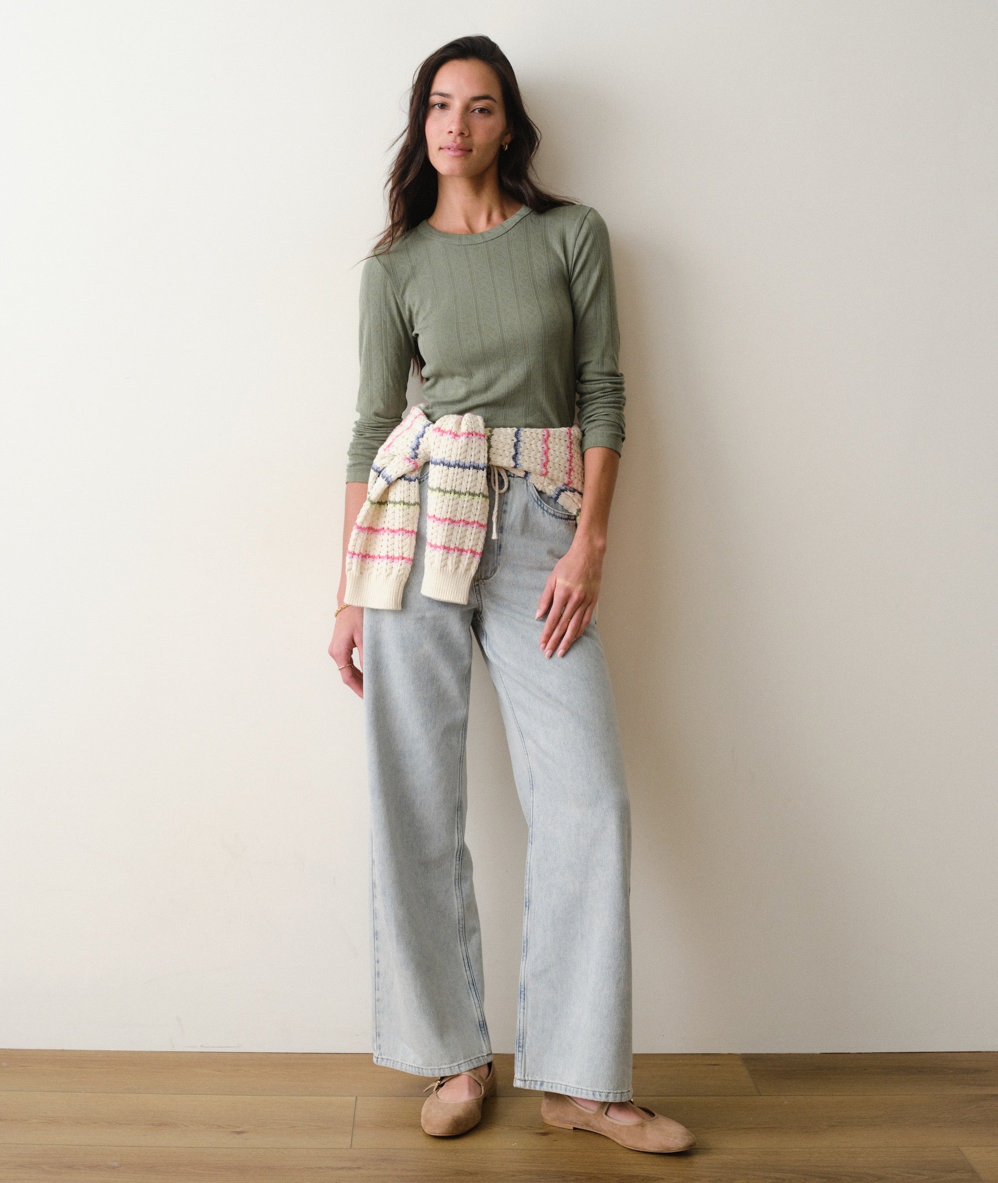 Lexi Pointelle Longsleeve Crew Tee