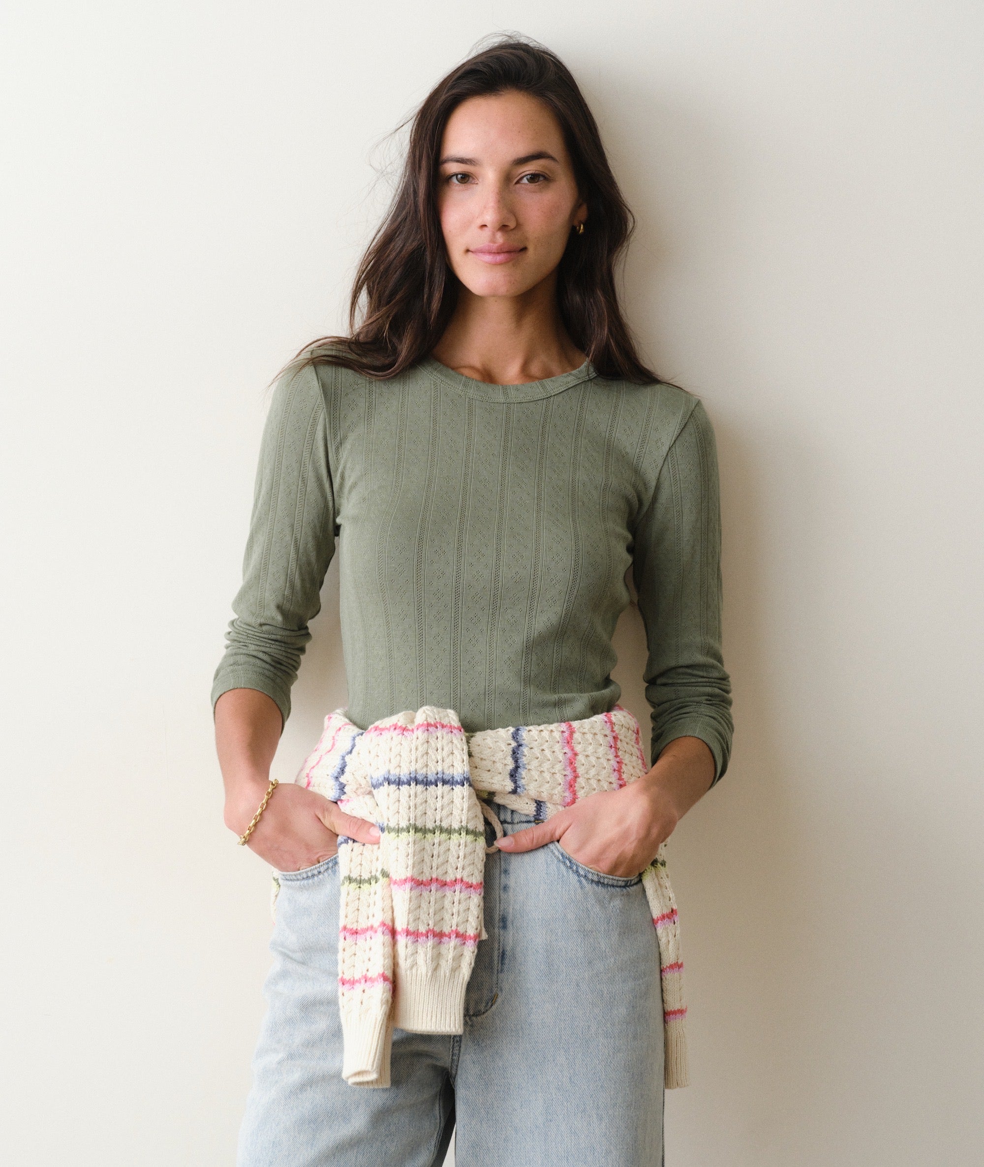 Lexi Pointelle Longsleeve Crew Tee