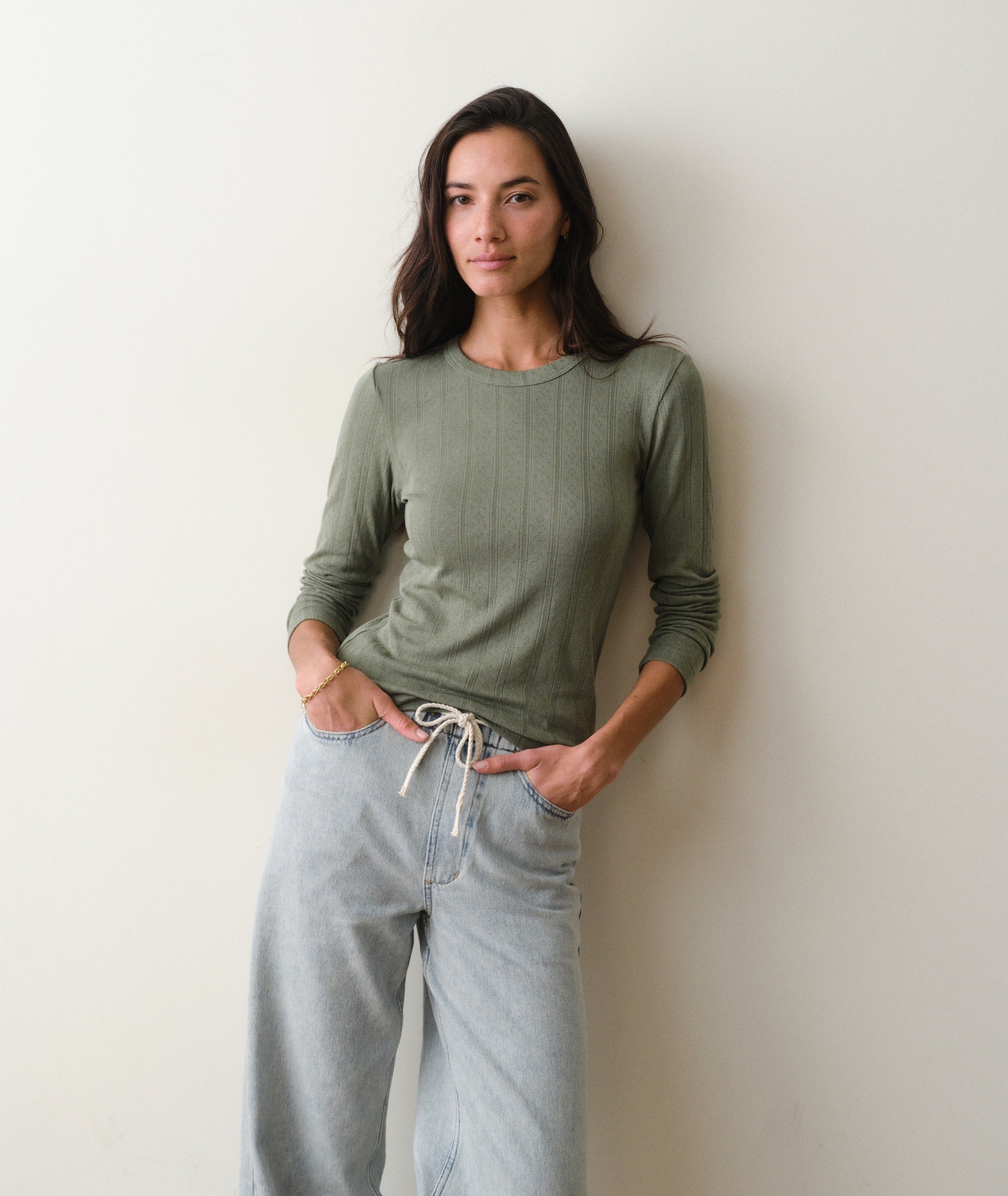 Lexi Pointelle Longsleeve Crew Tee