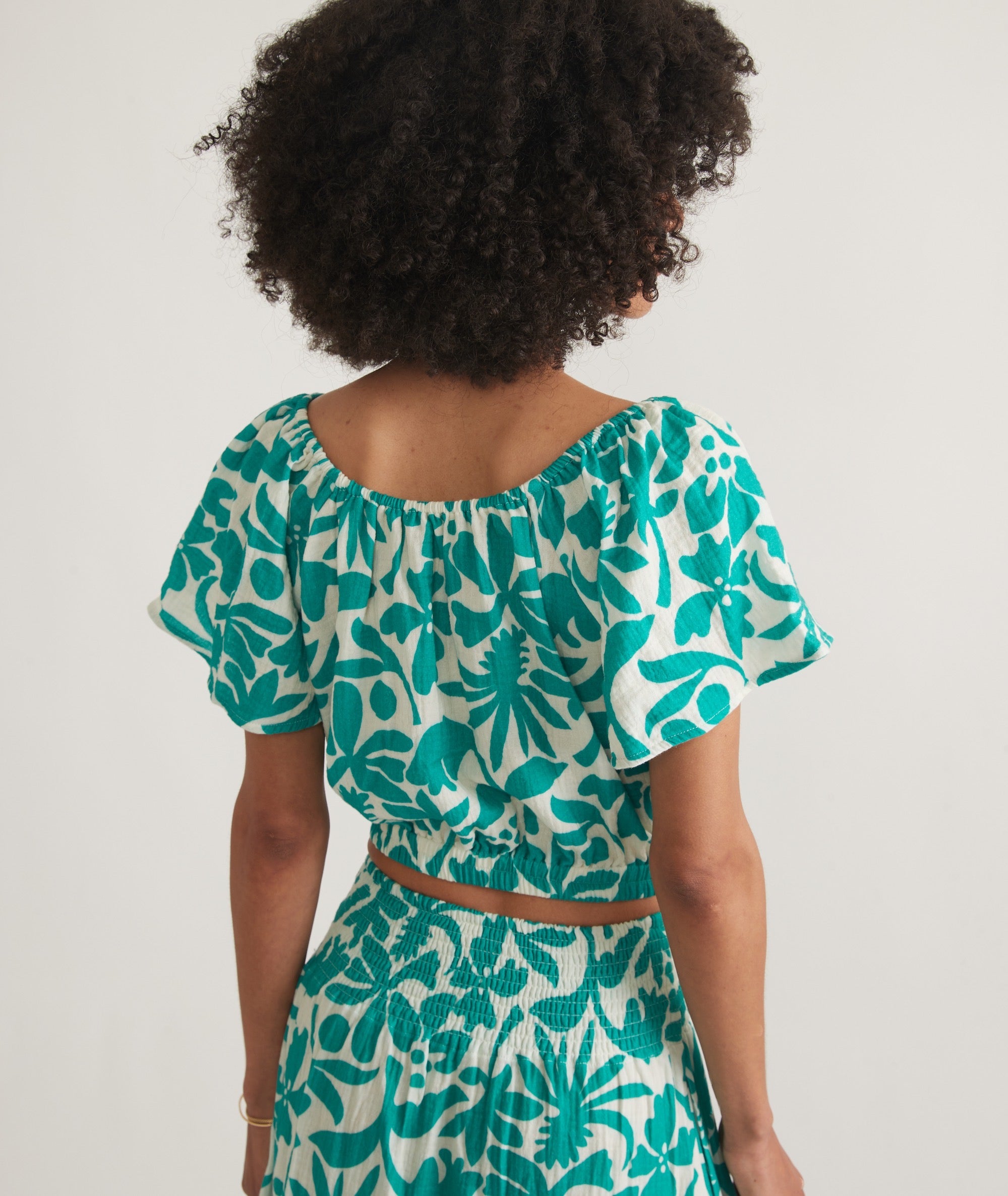 Tiana Double Cloth Cropped Blouse