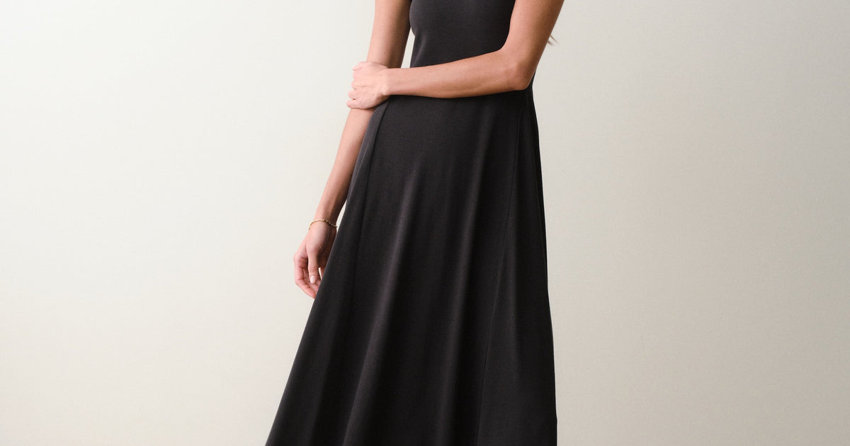 Lexi Short Sleeve Fit & Flare Midi Dress – Marine Layer