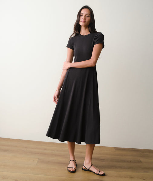 Lexi Short Sleeve Fit & Flare Midi Dress Marine Layer Lexi Short Sleeve Fit & Flare Midi Dress Marine Layer