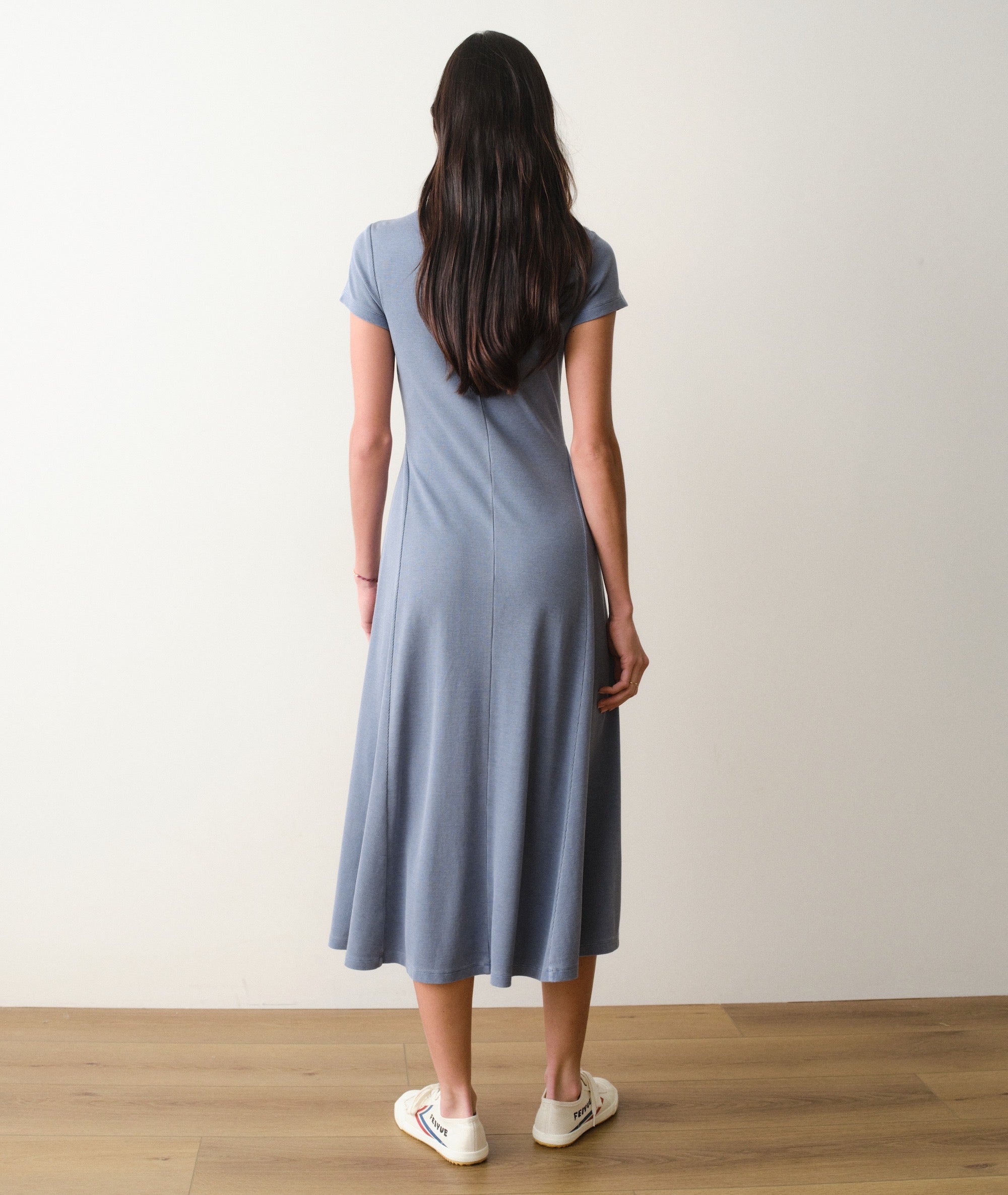 Lexi Short Sleeve Fit & Flare Midi Dress Marine Layer Lexi Short Sleeve Fit & Flare Midi Dress Marine Layer