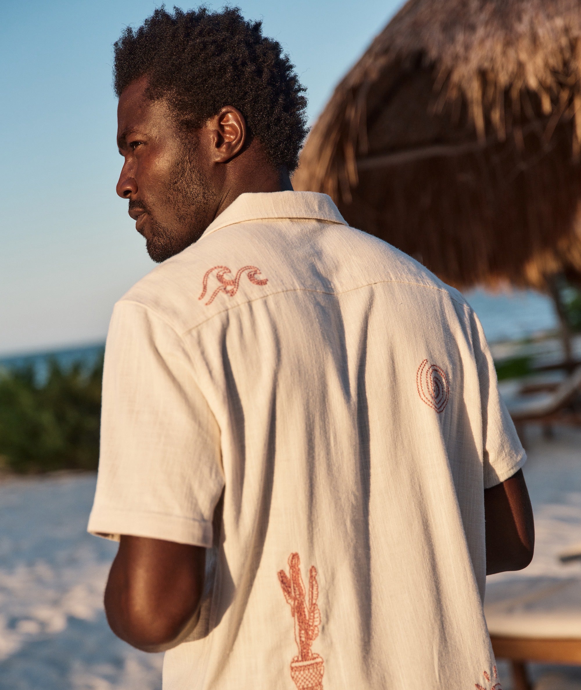 Stretch Selvage Embroidered Resort Shirt