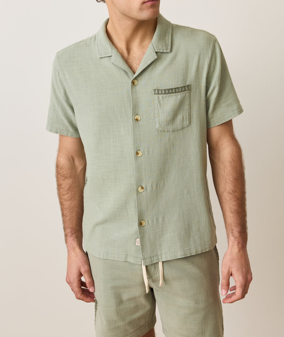 Stretch Selvage Embroidered Resort Shirt