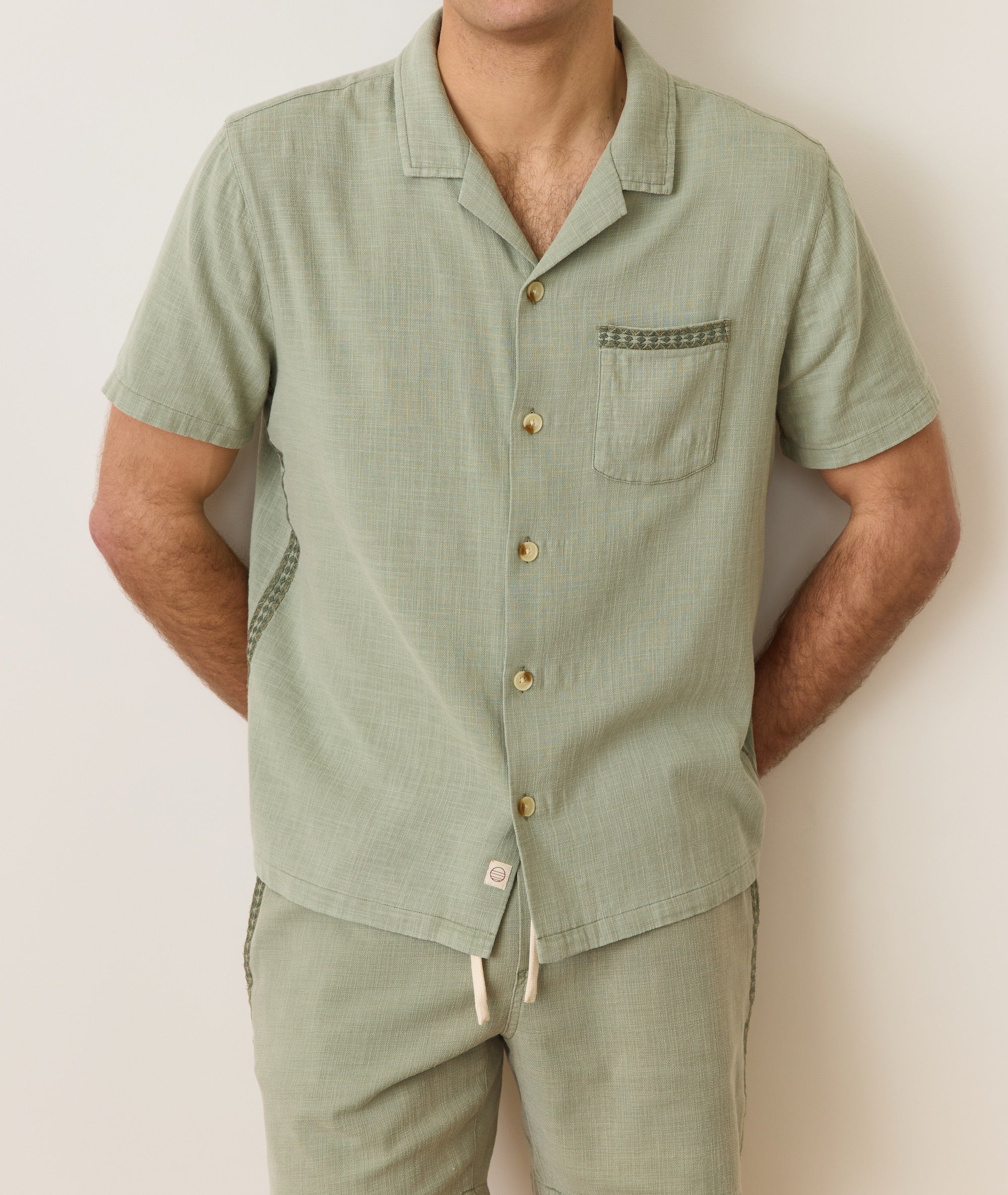 Stretch Selvage Embroidered Resort Shirt