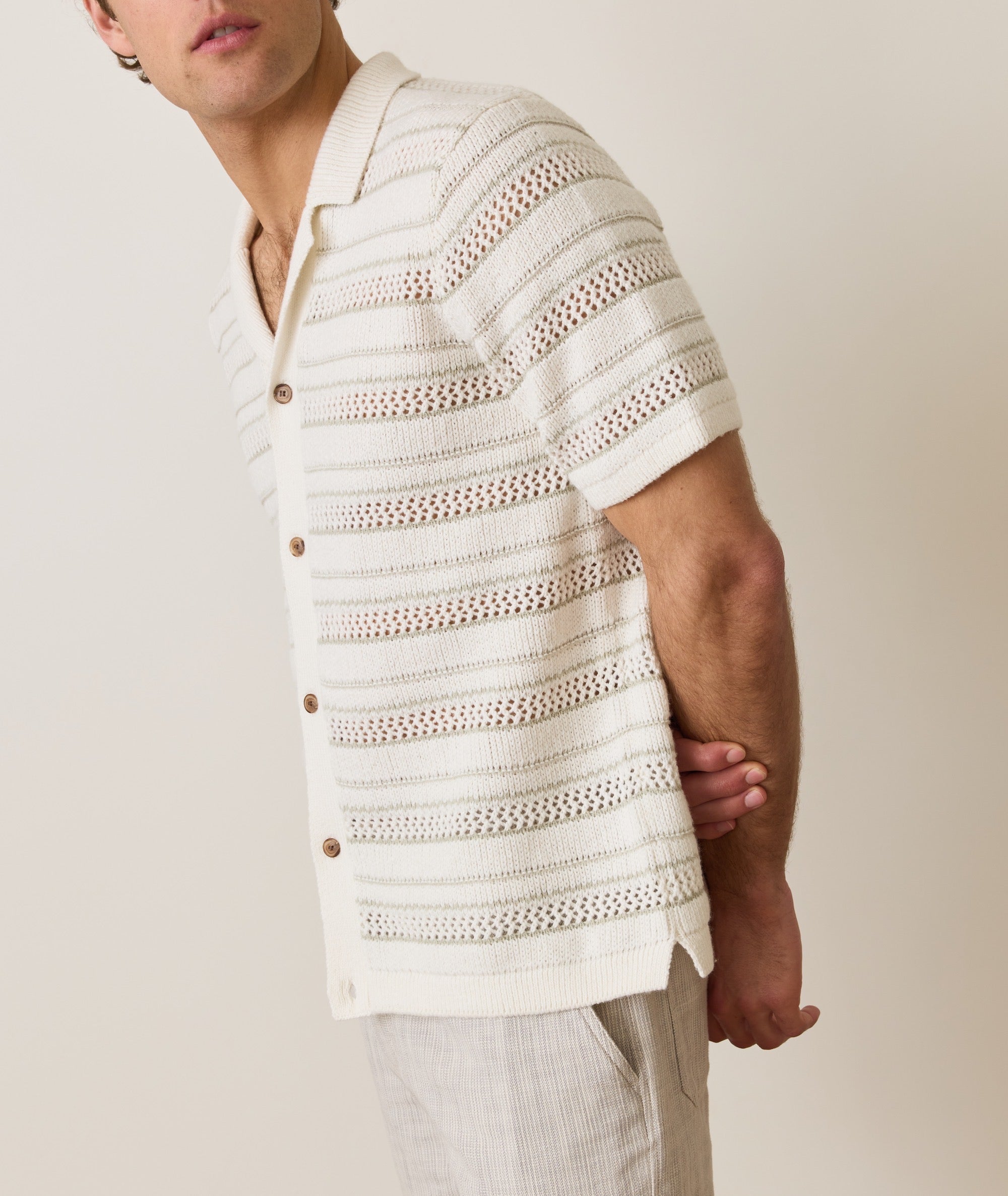Button Sweater Open Knit Sweater Button-Down – Marine Layer