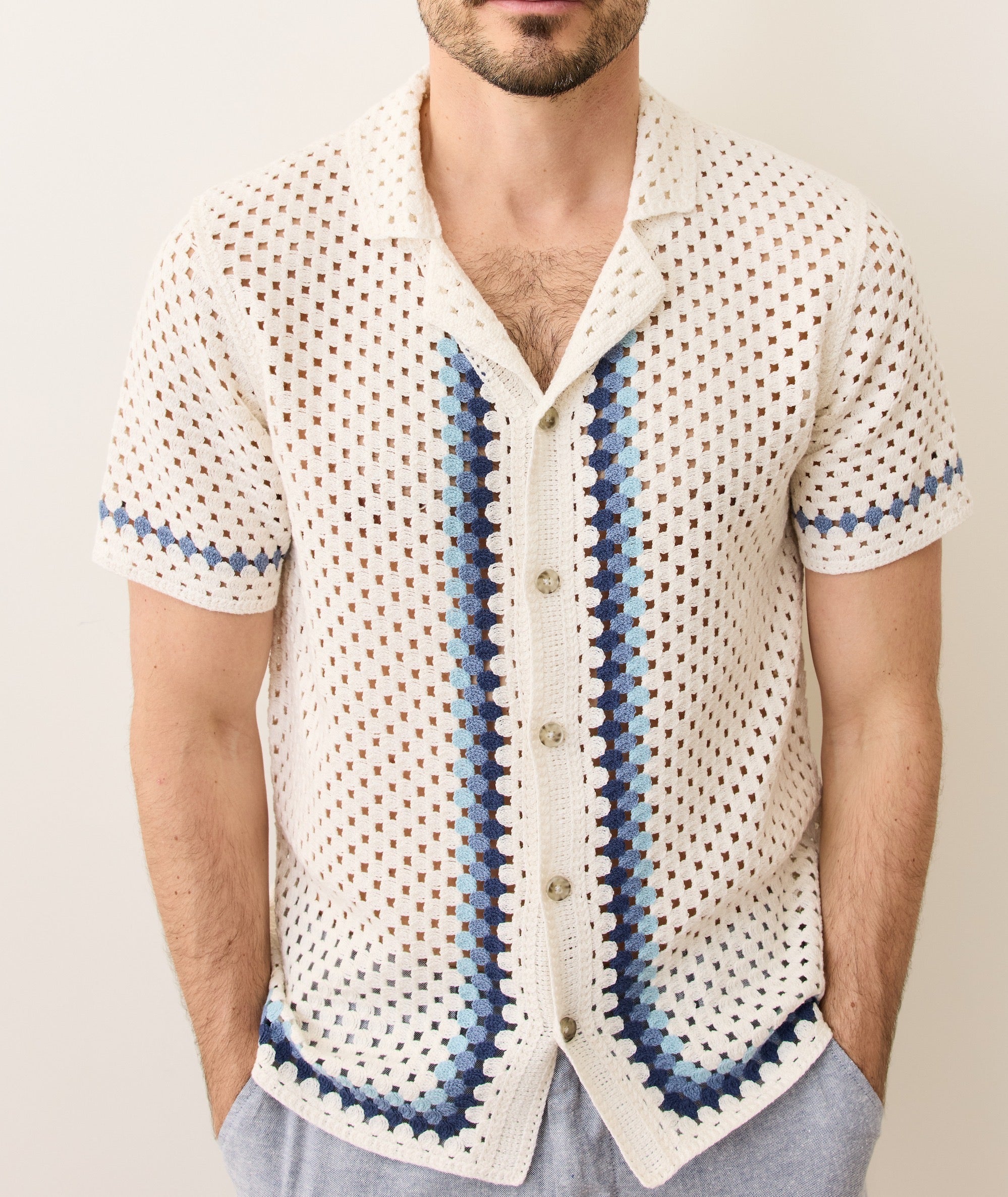 Ace Crochet Resort Shirt