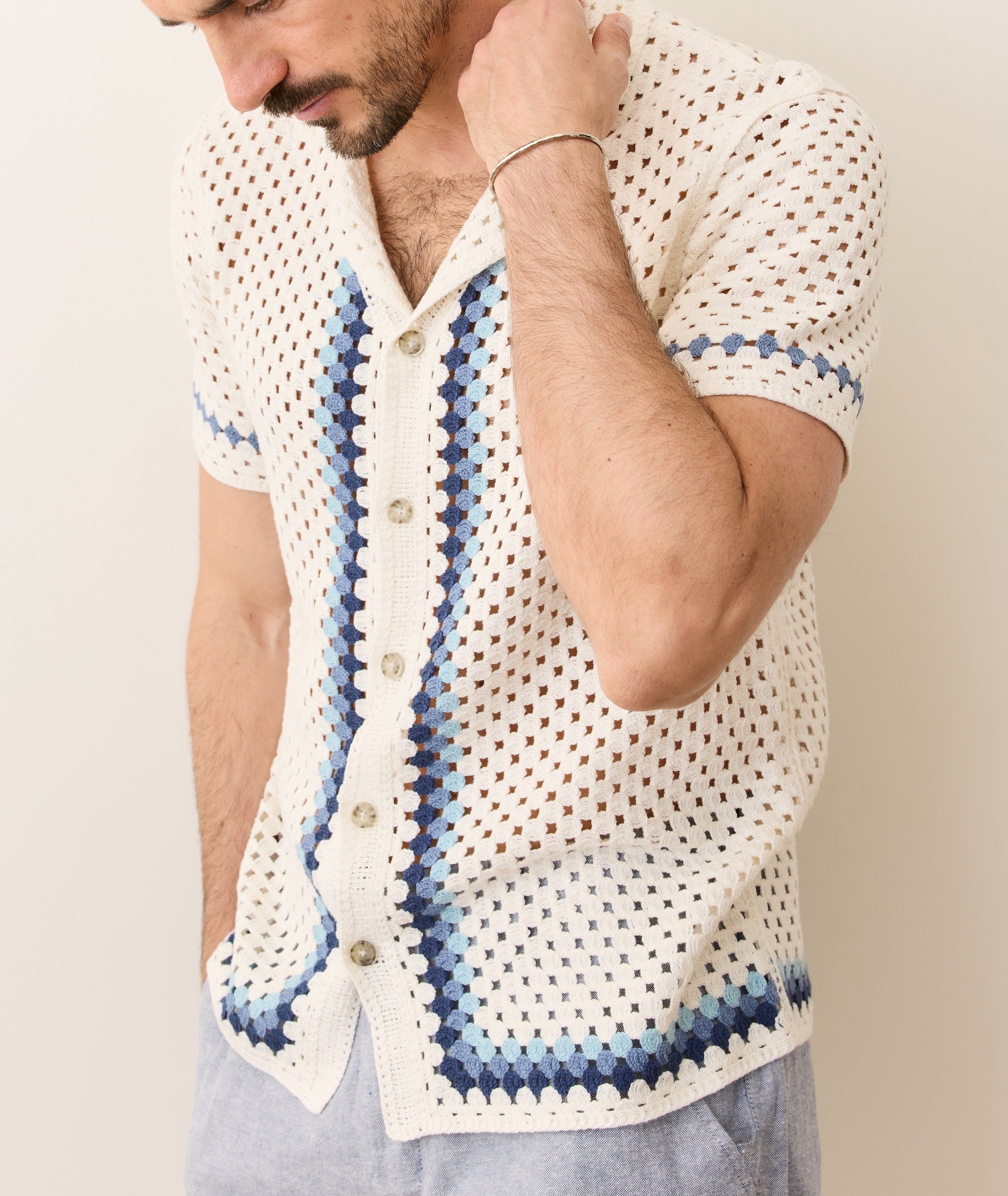 Ace Crochet Resort Shirt