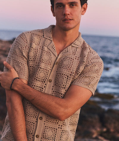 Callum Crochet Button Down