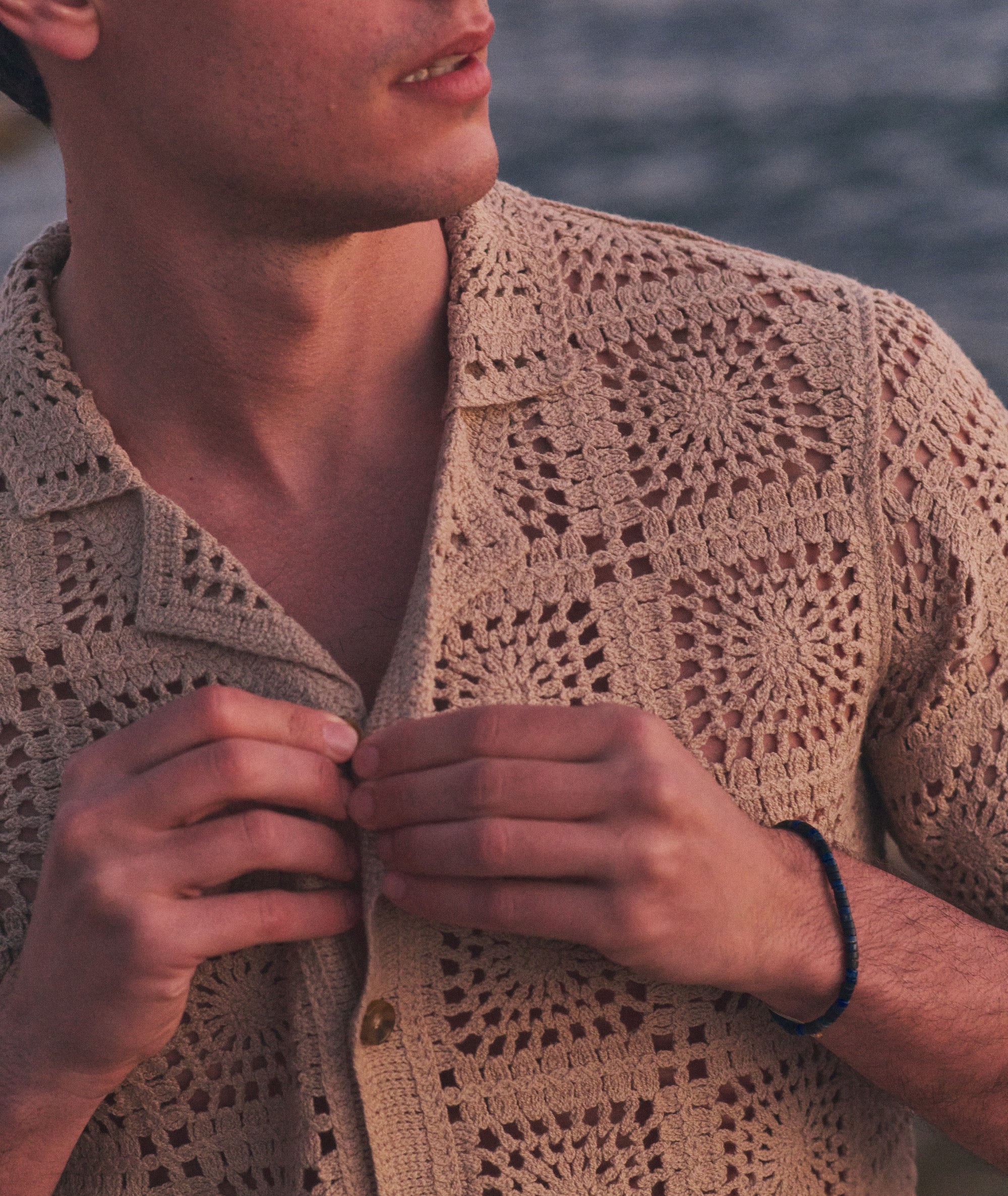 Callum Crochet Button Down