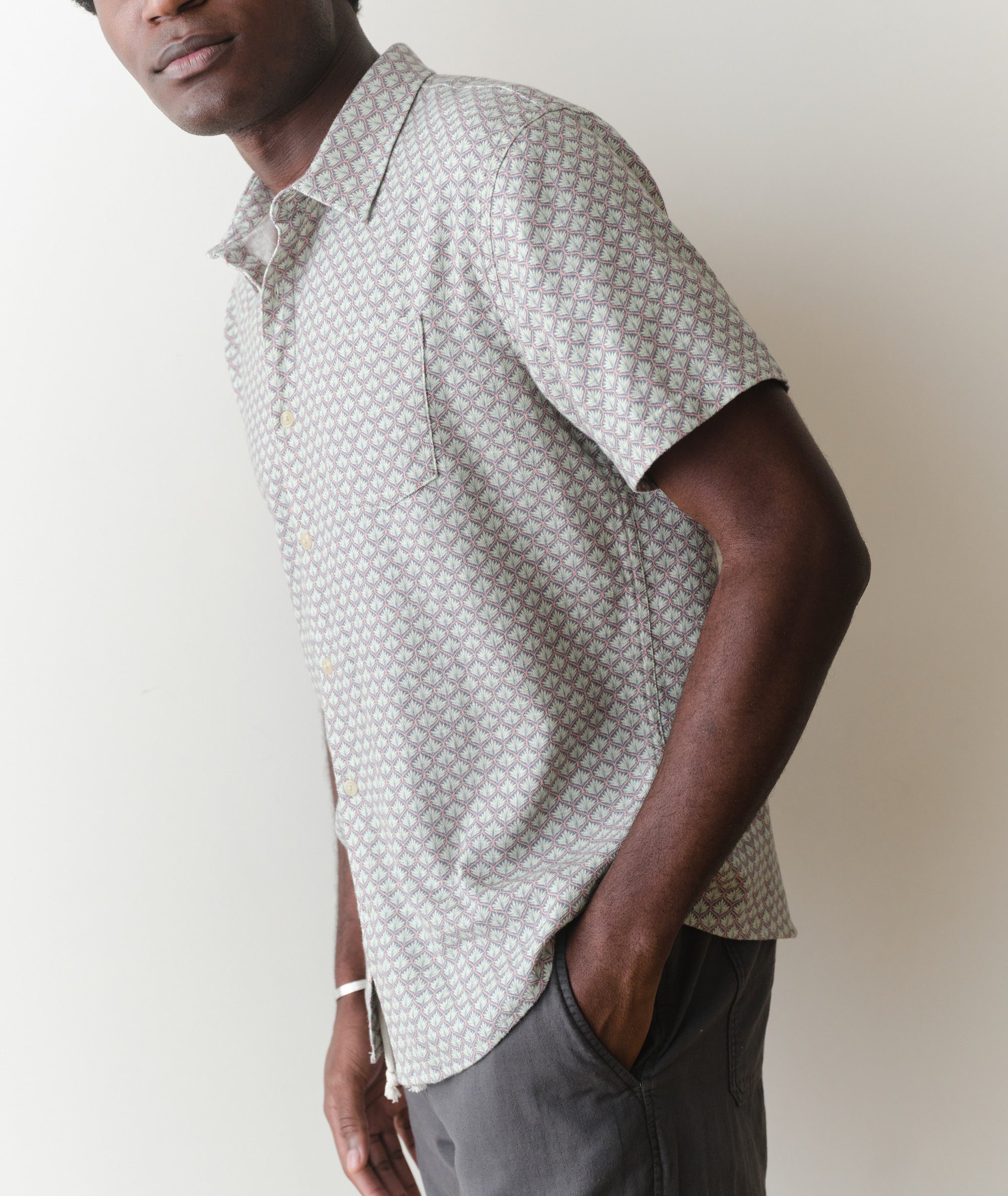 Stretch Selvage Short Sleeve Shirt
