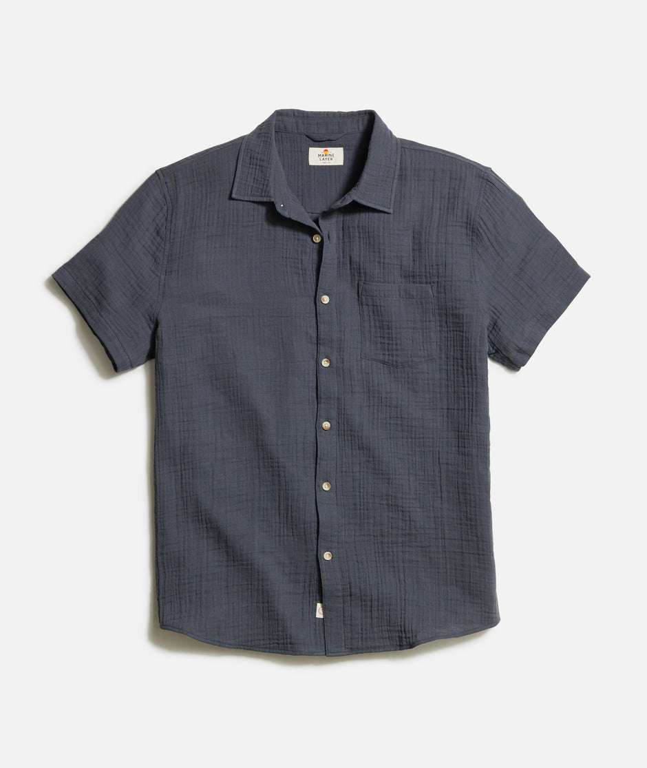 Crinkle Double Cloth Shirt in India Ink