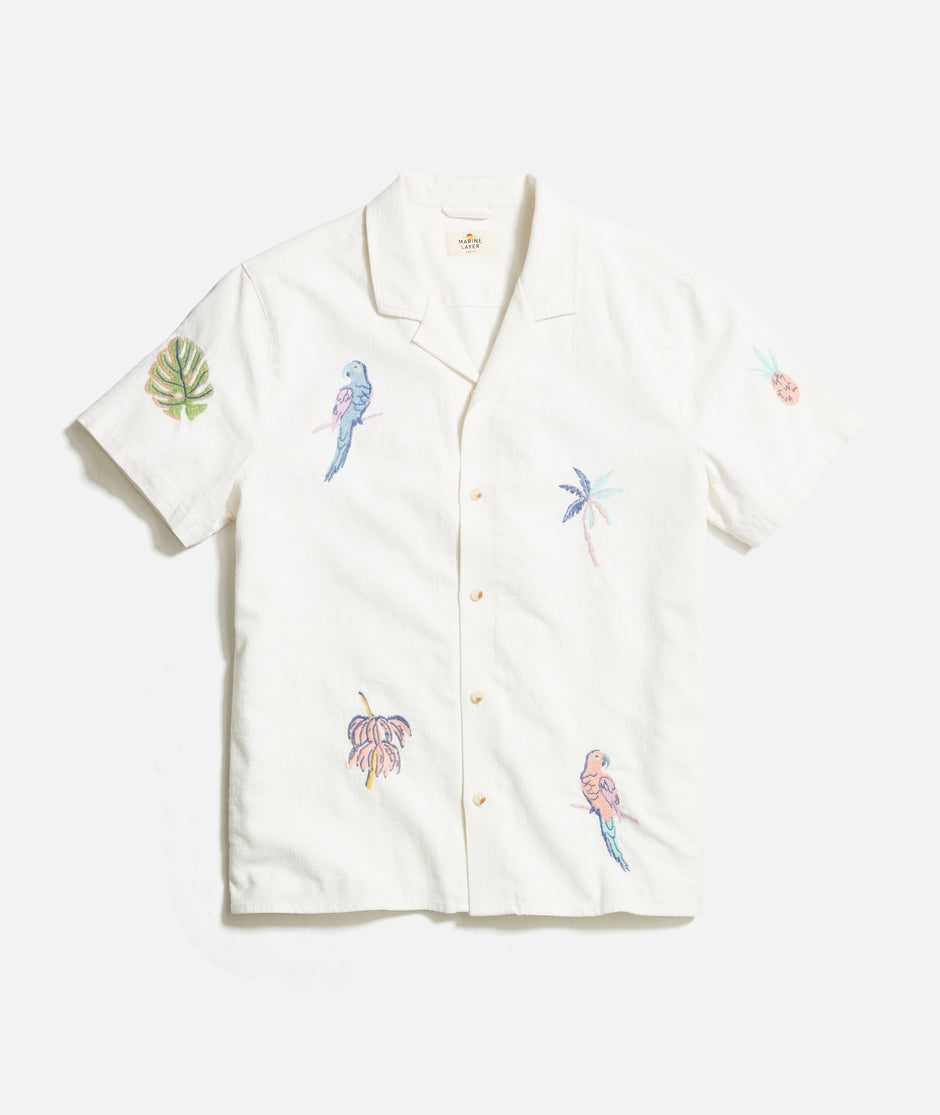 Stretch Selvage Embroidered Resort Shirt