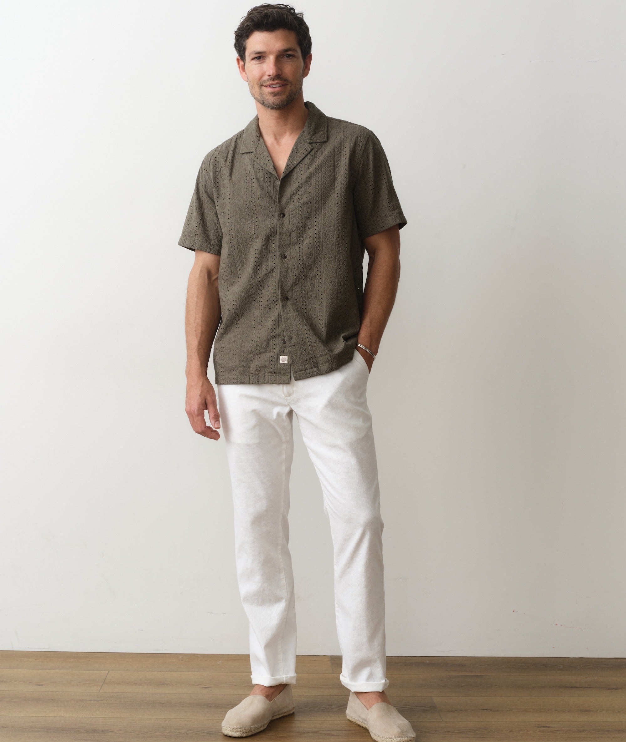 eyelet dress shirt Johnny Was CSW0126-Y Eyelet Button Down Shirt, Raspberry (XS)