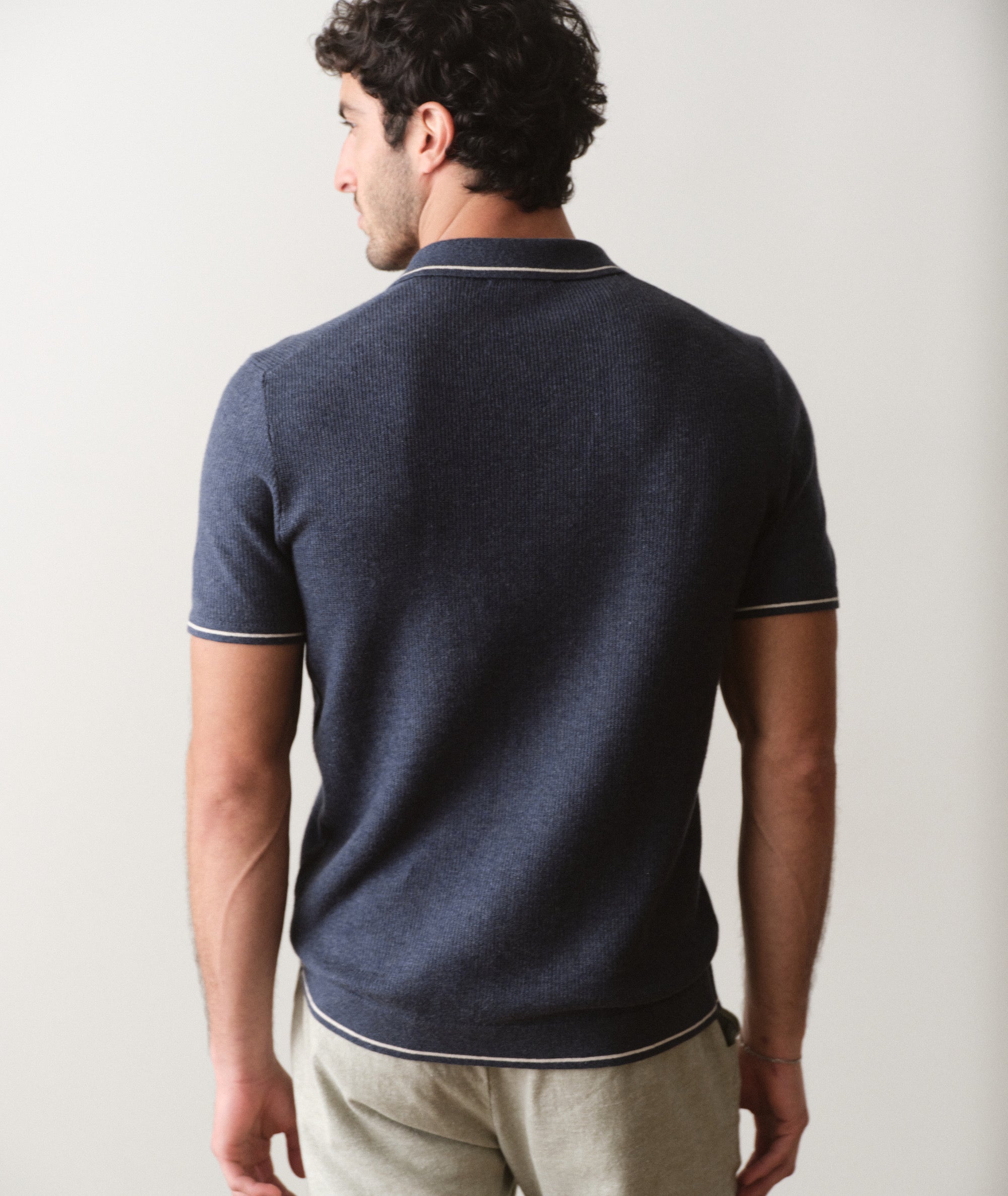 Marine Layer Liam Polo Men Sweater - Dark Indigo Marine Layer Liam Polo Men Sweater - Dark Indigo