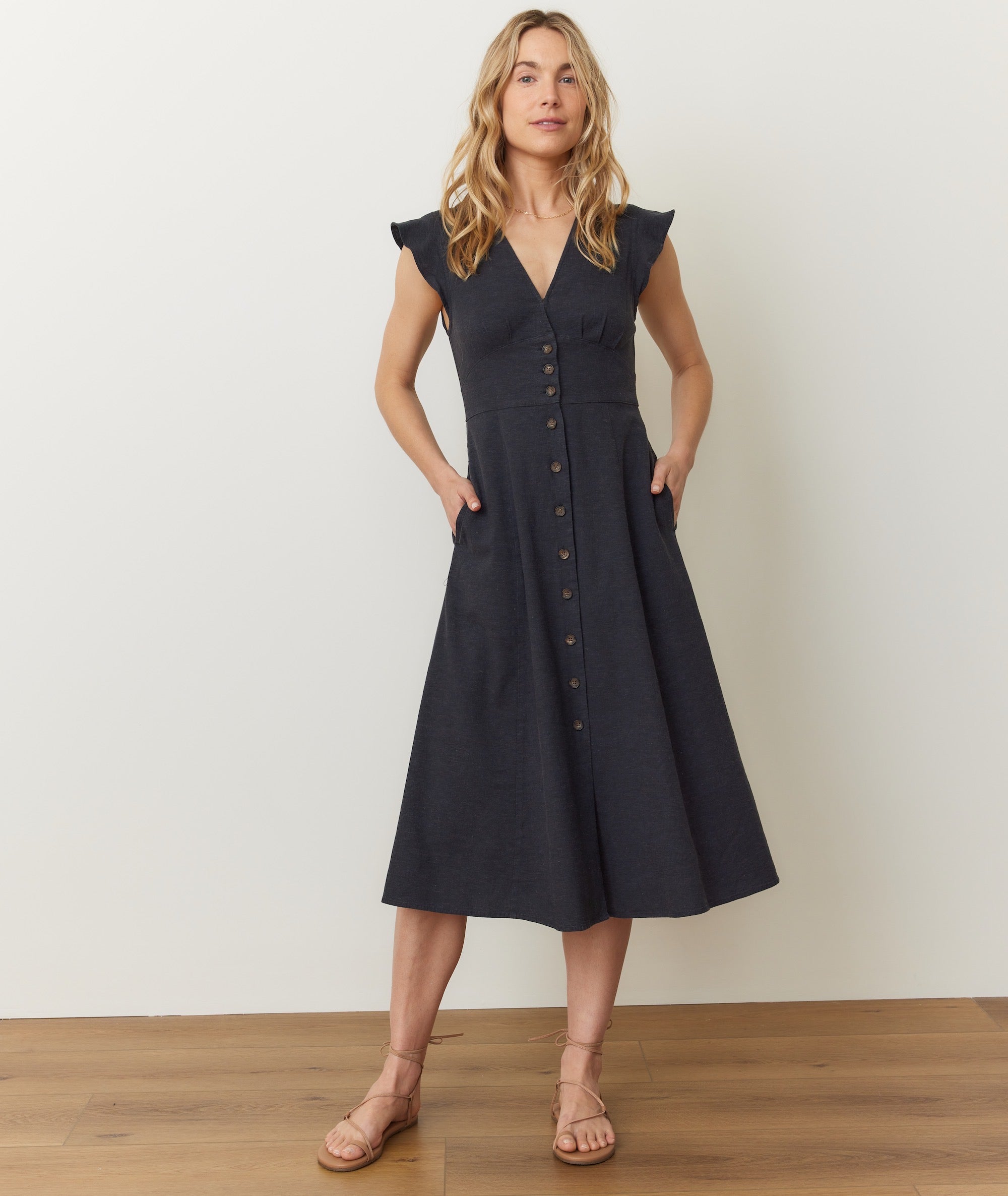 Marine Layer - Camila Midi Dress - Black, S Marine Layer - Camila Midi Dress - Black, S