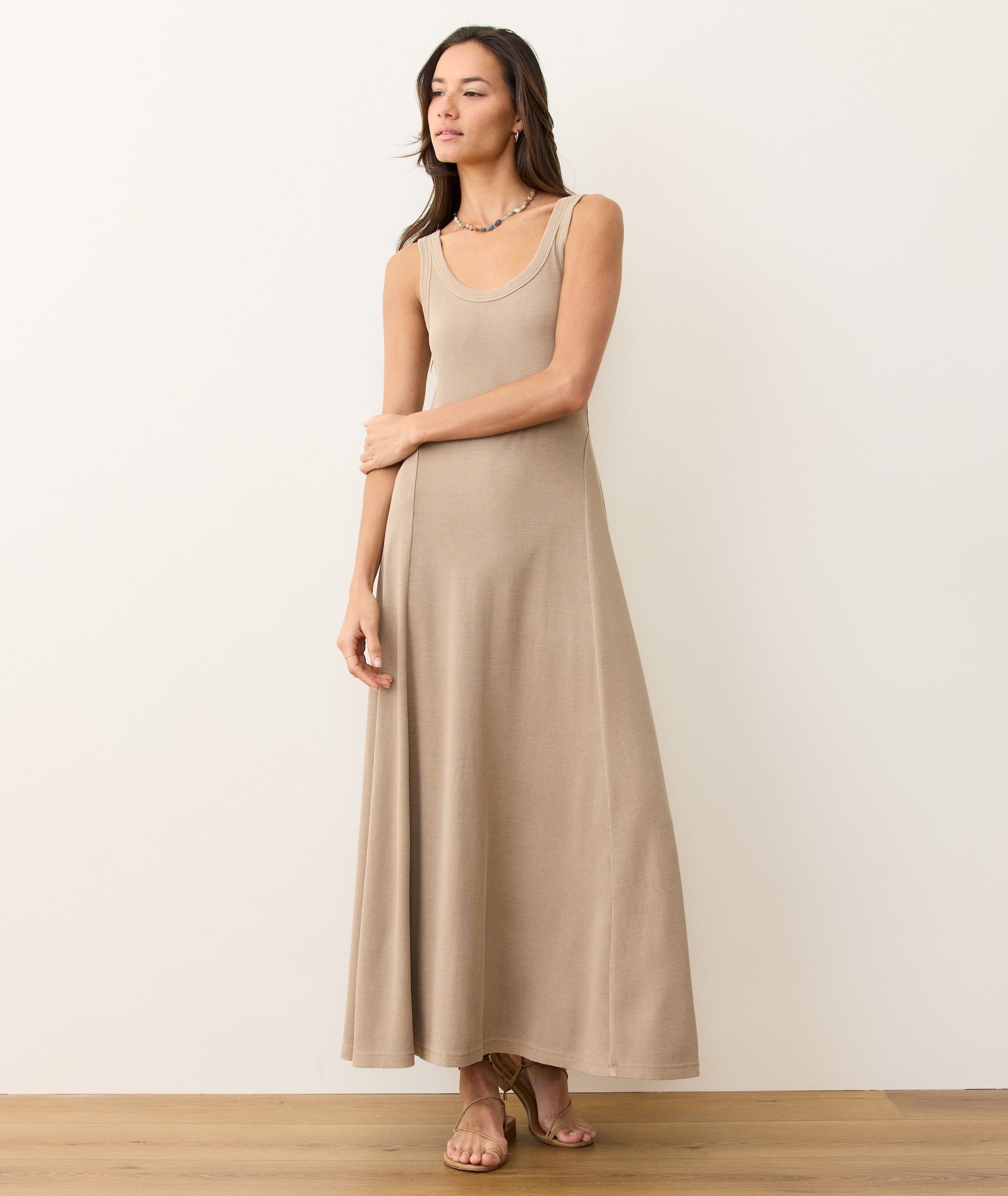 Women's Lexi Rib Sun-In Fit & Flare Dress | Cocoa | XL by Marine Layer Women's Lexi Rib Sun-In Fit & Flare Dress | Cocoa | XL by Marine Layer