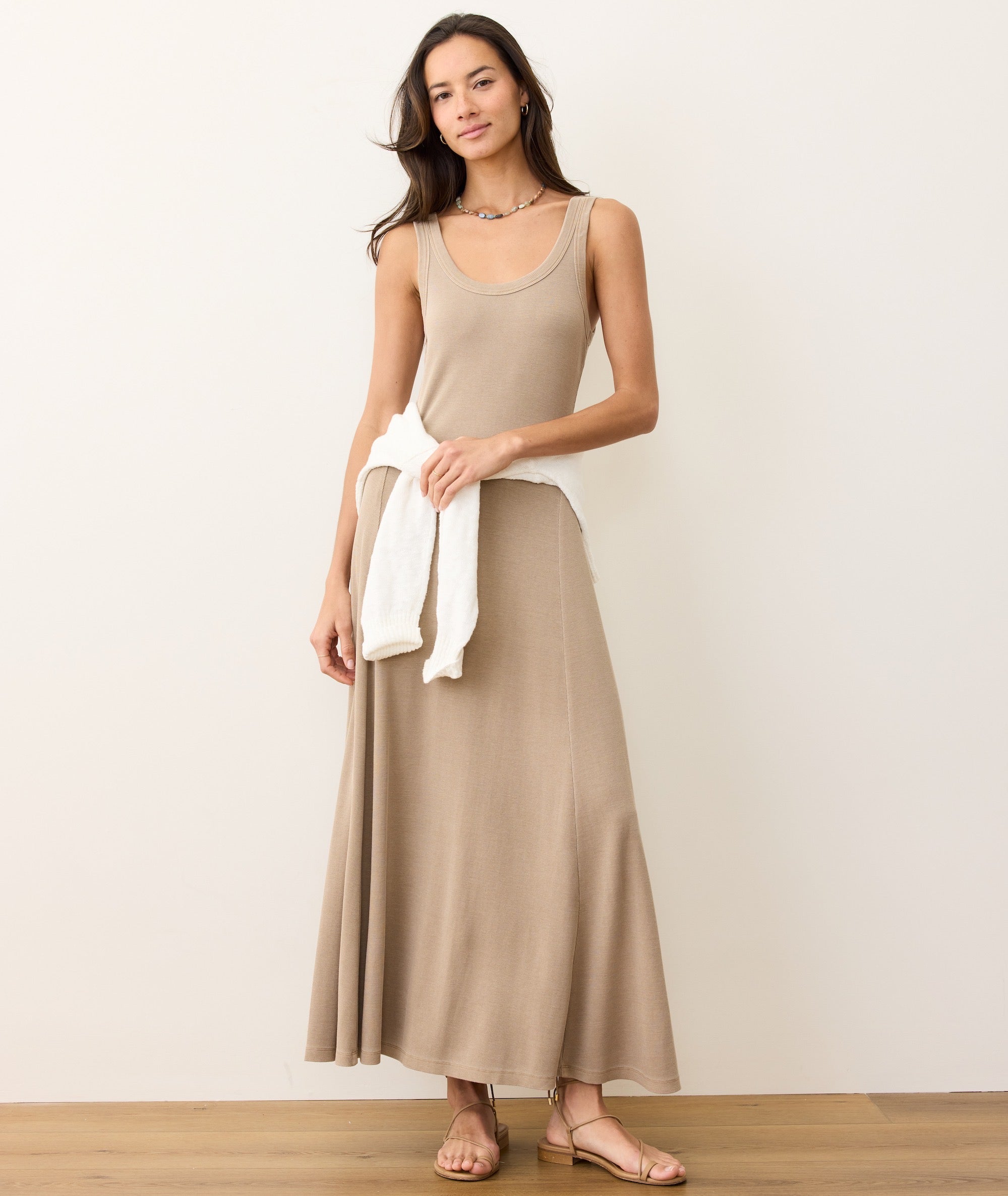 Women's Lexi Rib Sun-In Fit & Flare Dress | Cocoa | XL by Marine Layer Women's Lexi Rib Sun-In Fit & Flare Dress | Cocoa | XL by Marine Layer