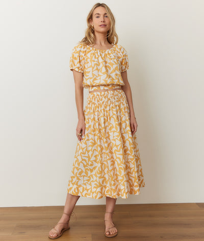 Bea Poplin Midi Skirt