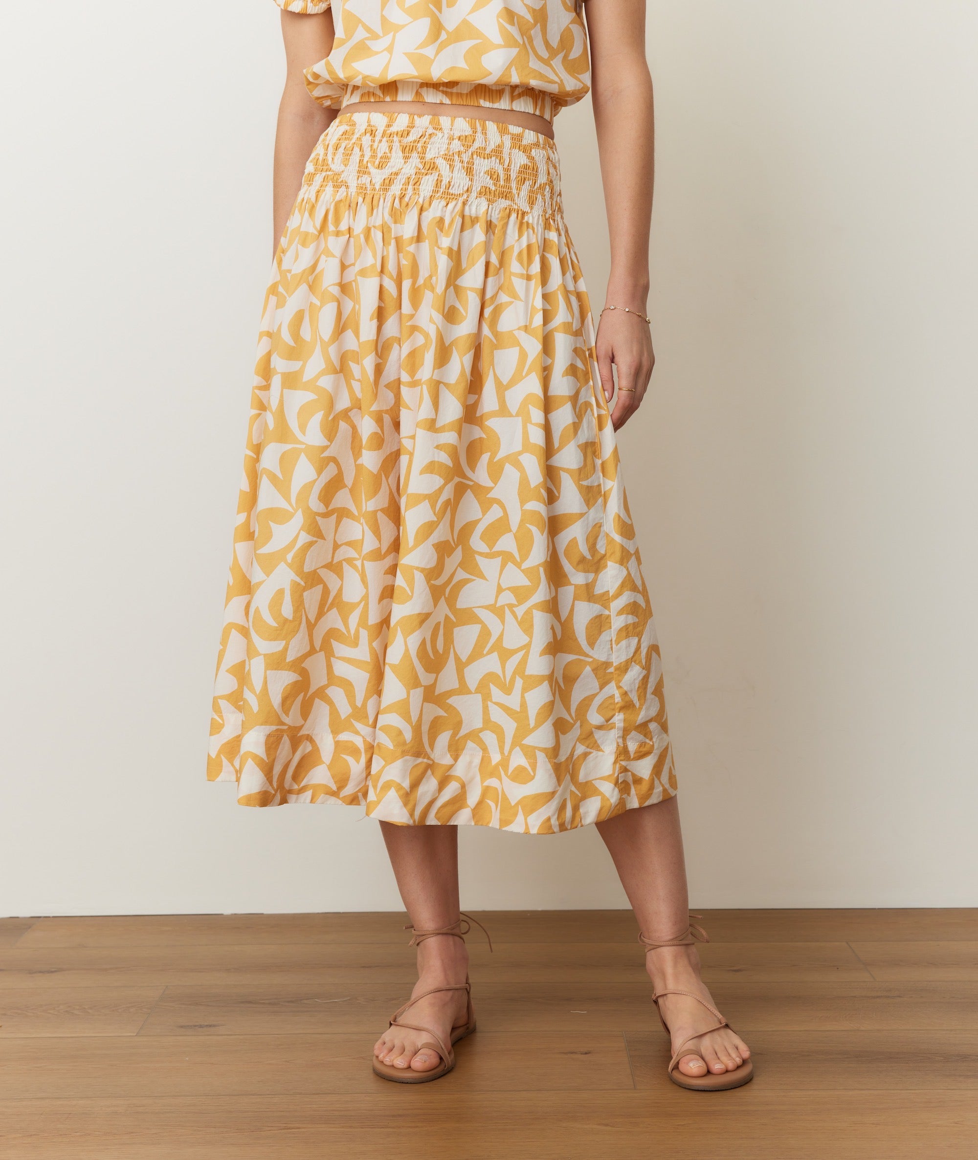 Bea Poplin Midi Skirt